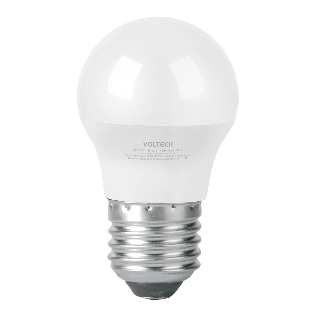 Foco LED 3W (25W) G45, 3000K blanca cálida, 270 lm, blíster