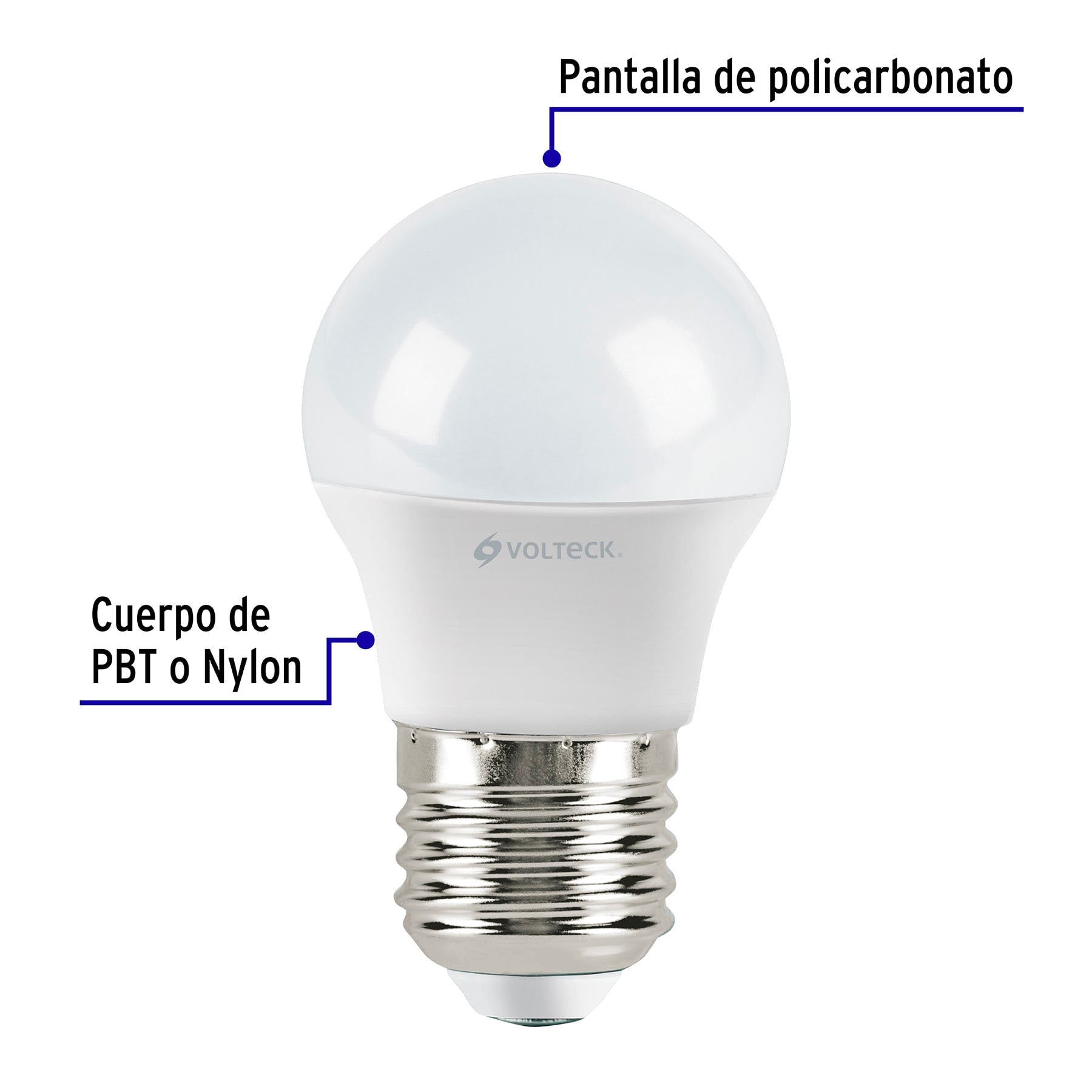 Foco LED 3W (25W) G45, 3000K blanca cálida, 270 lm, blíster