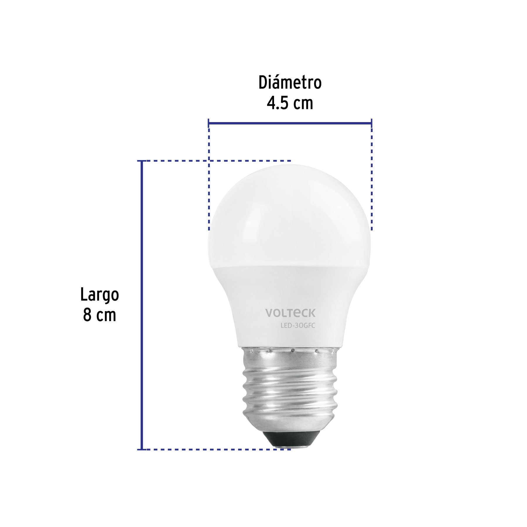 Foco LED 3W (25W) G45, 6500K blanca fría, 270 lm, caja