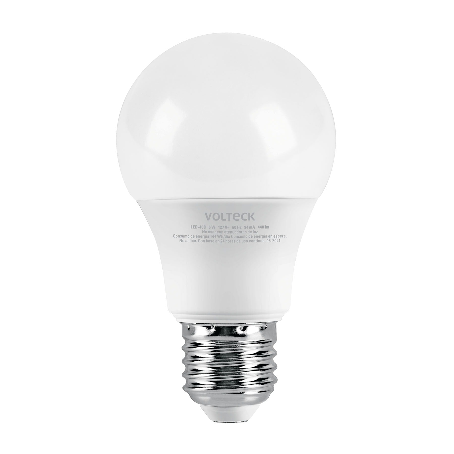 Foco LED 6W (40W) A19, 3000K blanca cálida, 440 lm, blíster