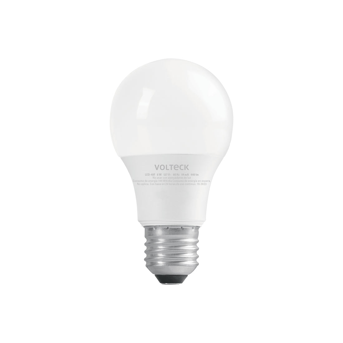 Foco LED 6W (40W) A19, 6500K blanca fría, 440 lm, blíster