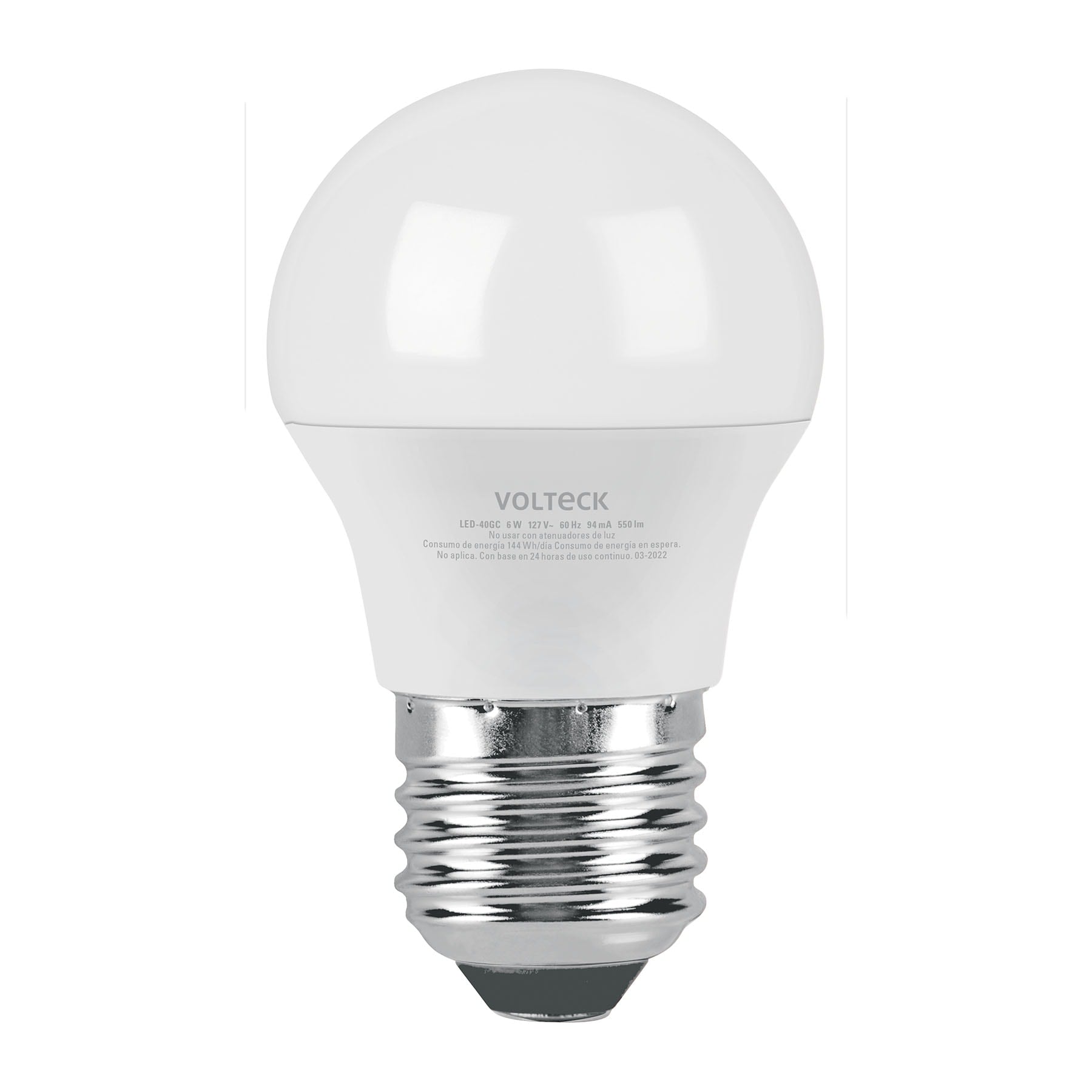 Foco LED 6W (40W) G45, 3000K blanca cálida, 550 lm, blíster