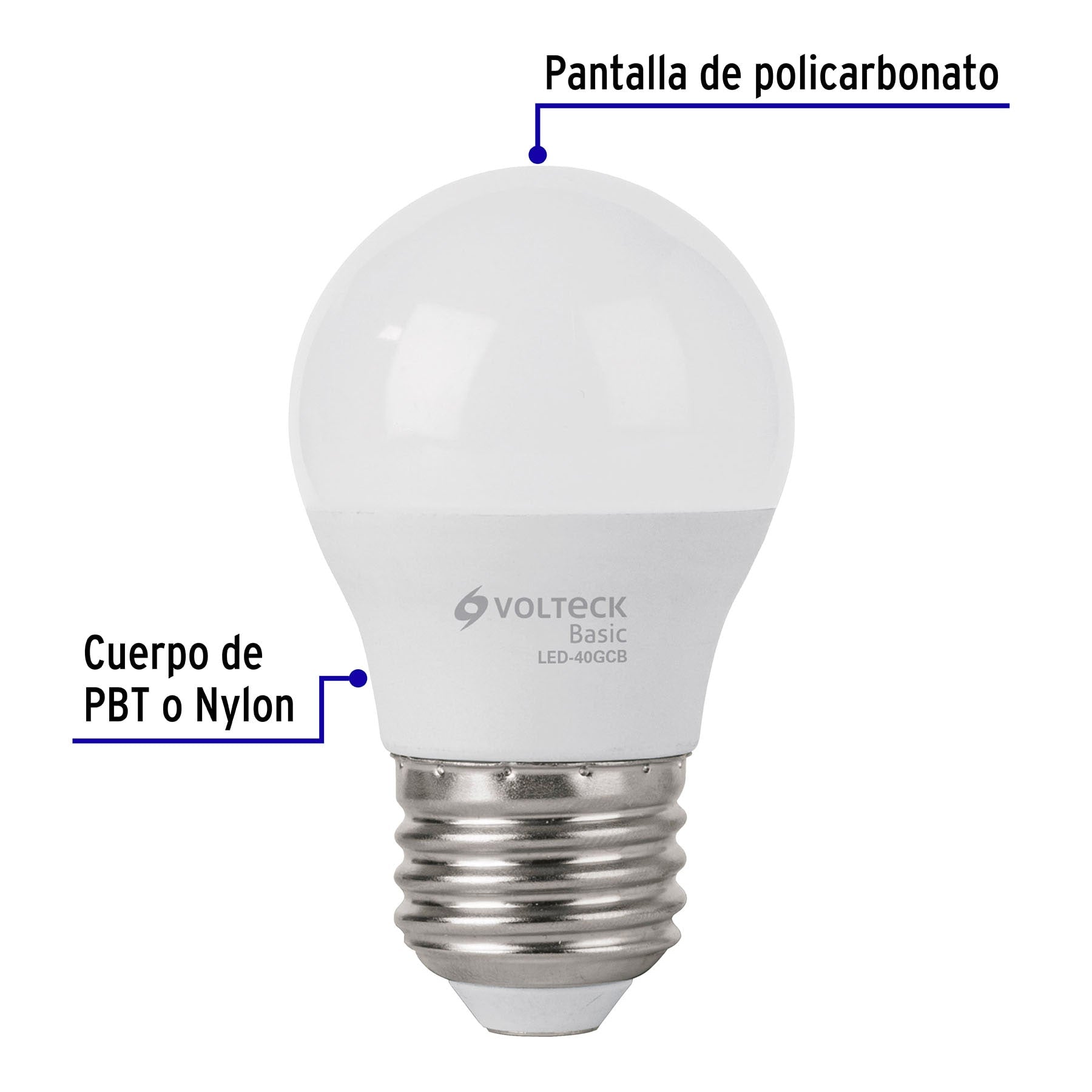 Foco LED 5W (40W) G45, 3000K blanca cálida, 450 lm, BASIC