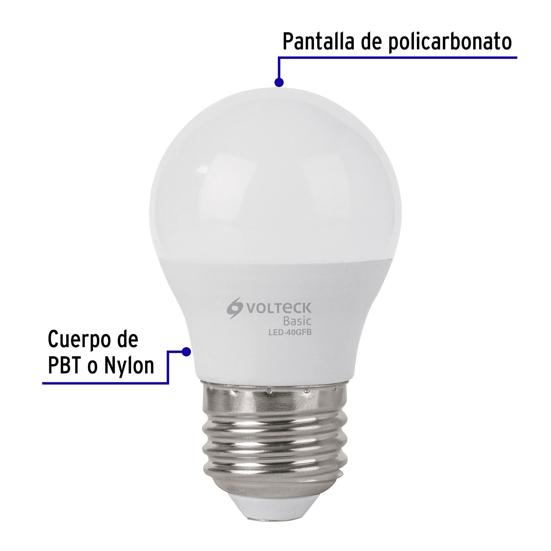 Foco LED 5W (40W) G45, 6500K blanca fría, 450 lm, BASIC