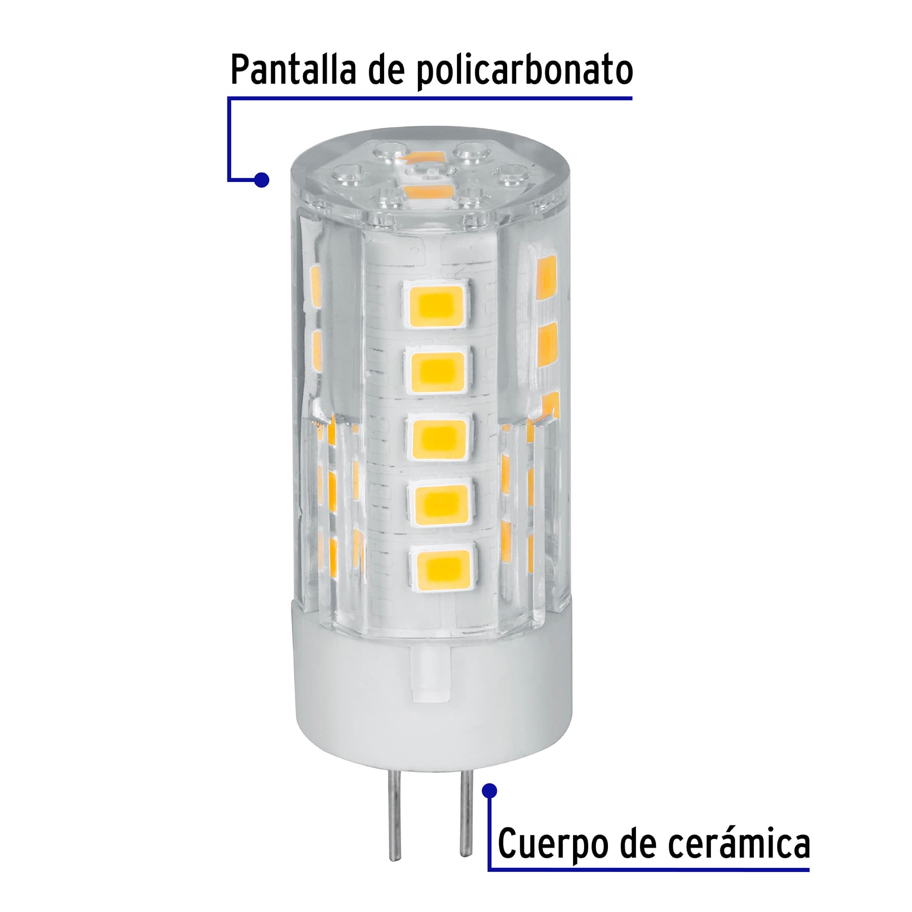 Foco LED 3 W, tipo capsula, 2700K luz ámbar, G4, VOLTECK