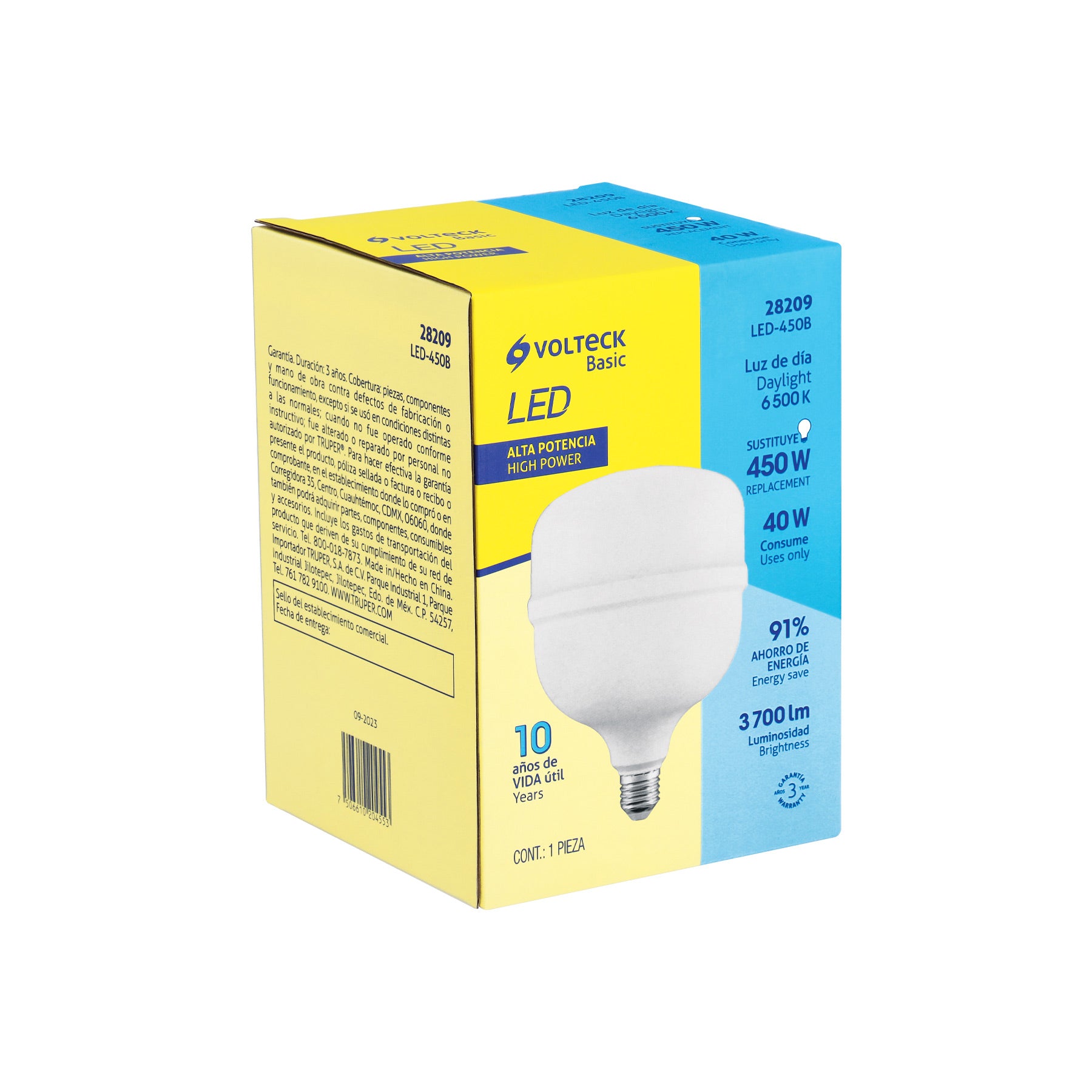 Foco LED alta potencia 40W (450W) 6500K blanca fría, BASIC