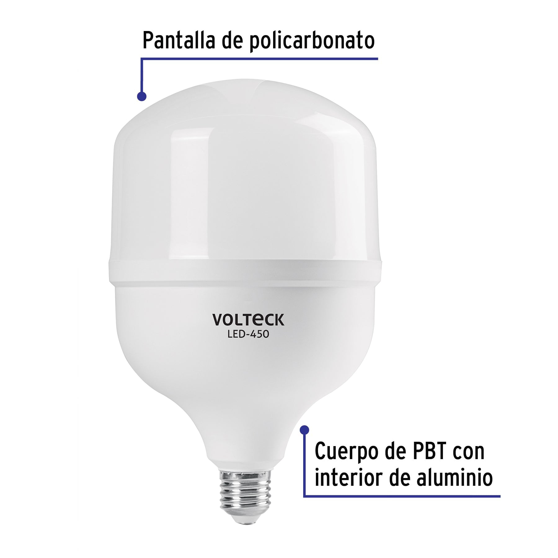 Foco LED alta potencia 50W (450W) 6500K blanca fría, E26
