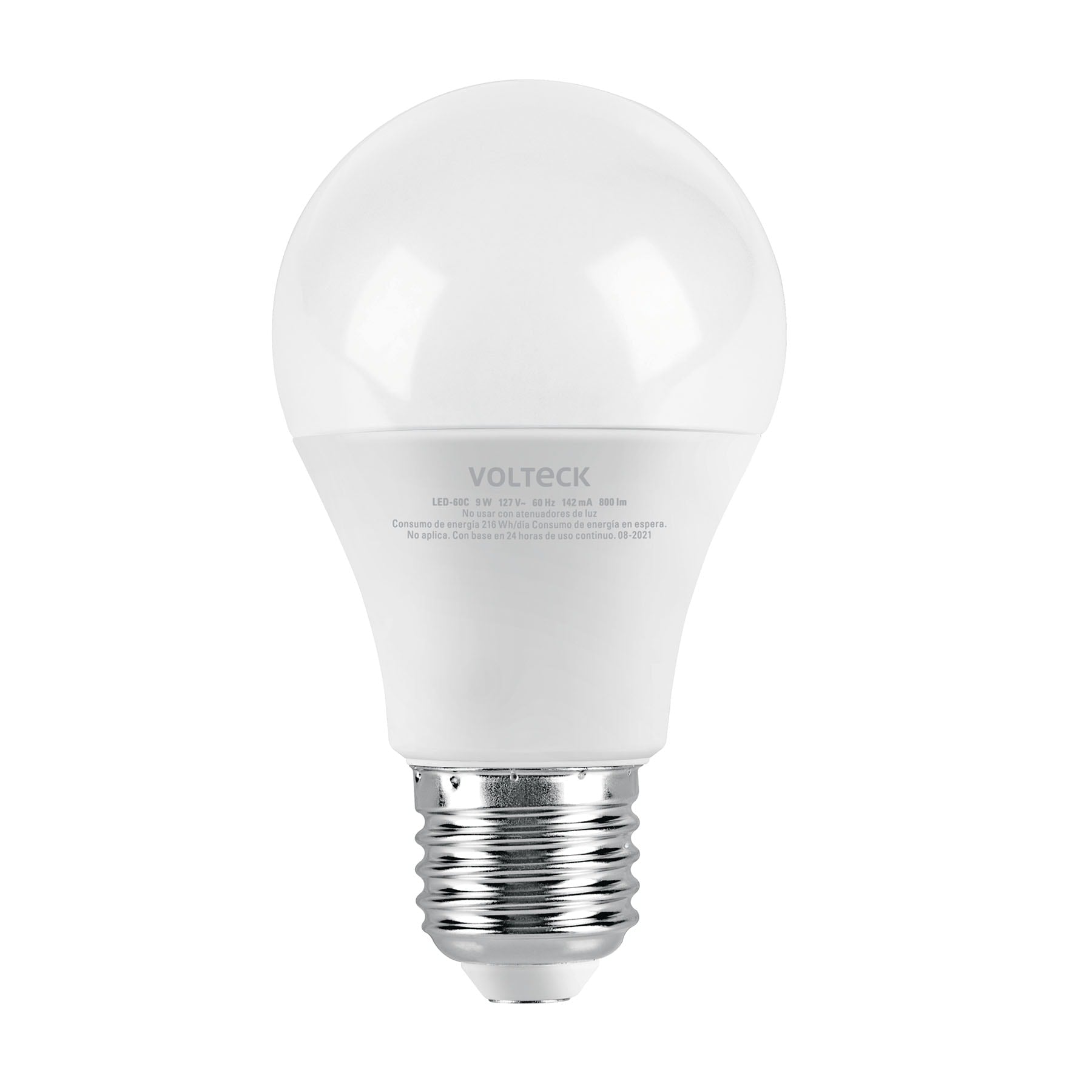 Foco LED 9W (60W) A19, 3000K blanca cálida, 800 lm, blíster