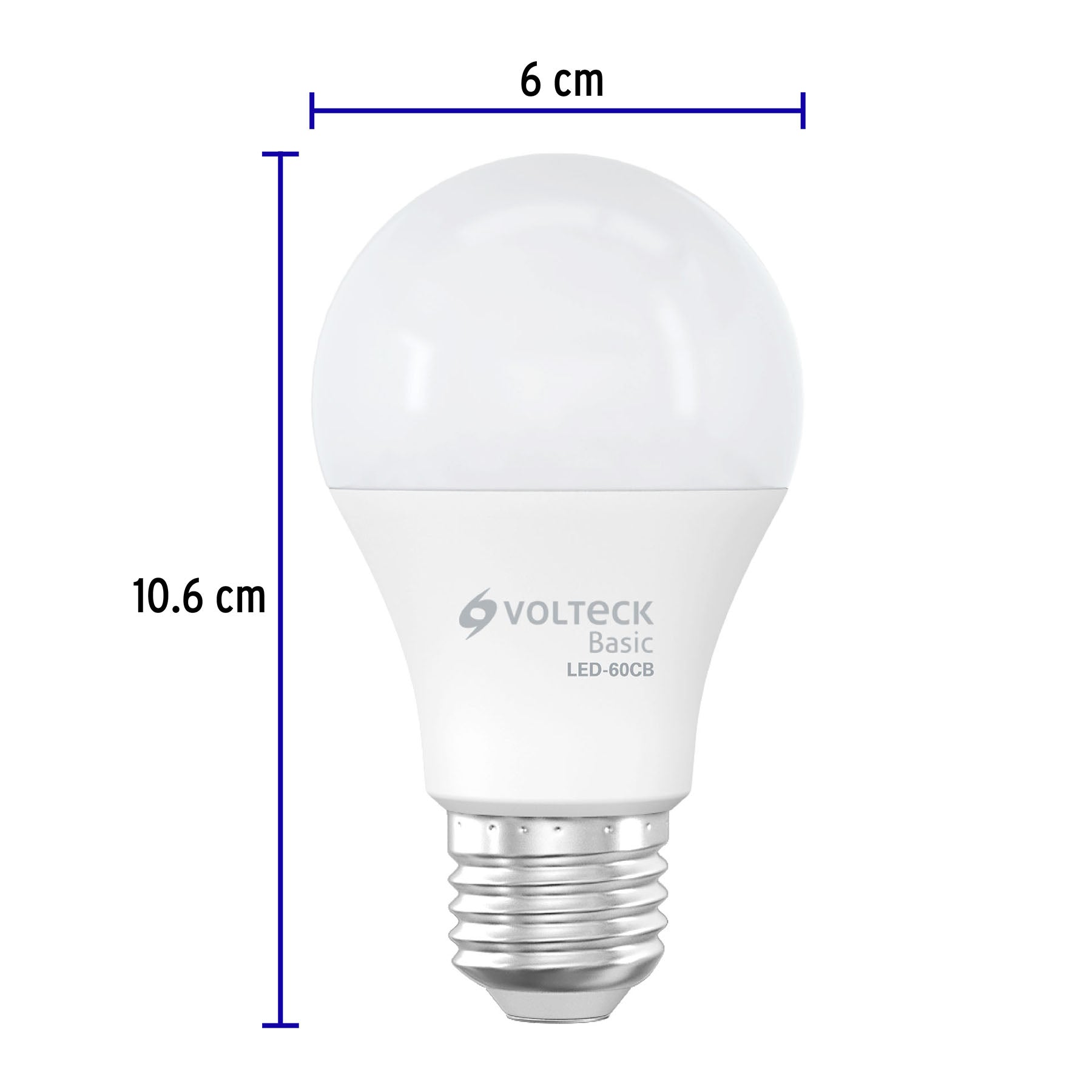 Foco LED 8W (60W) A19, 3000K blanca cálida, 790 lm, BASIC