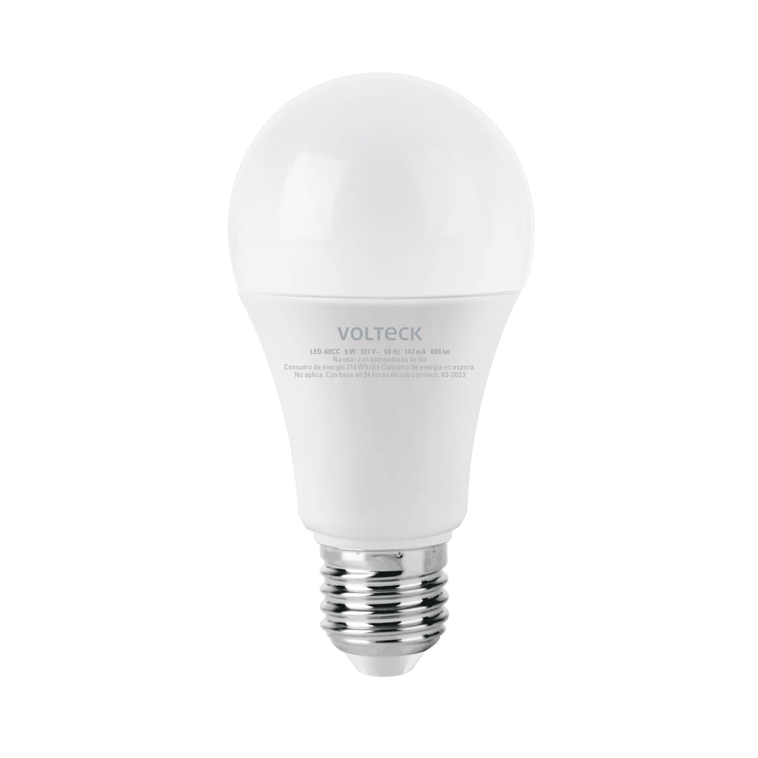 Foco LED 9W (60W) A19, 3000K blanca cálida, 800 lm, caja
