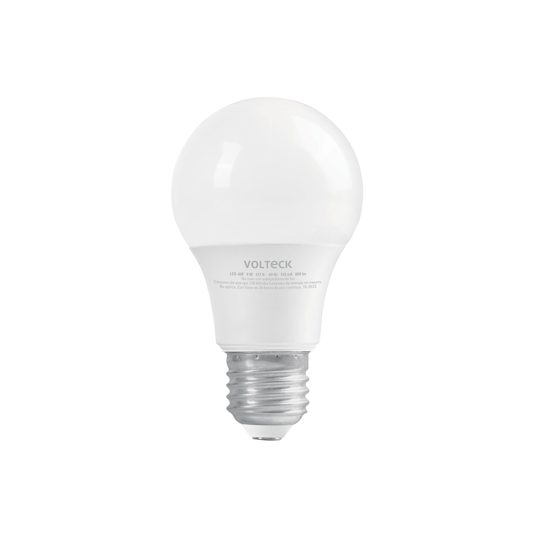 Foco LED 9W (60W) A19, 6500K blanca fría, 800 lm, blíster