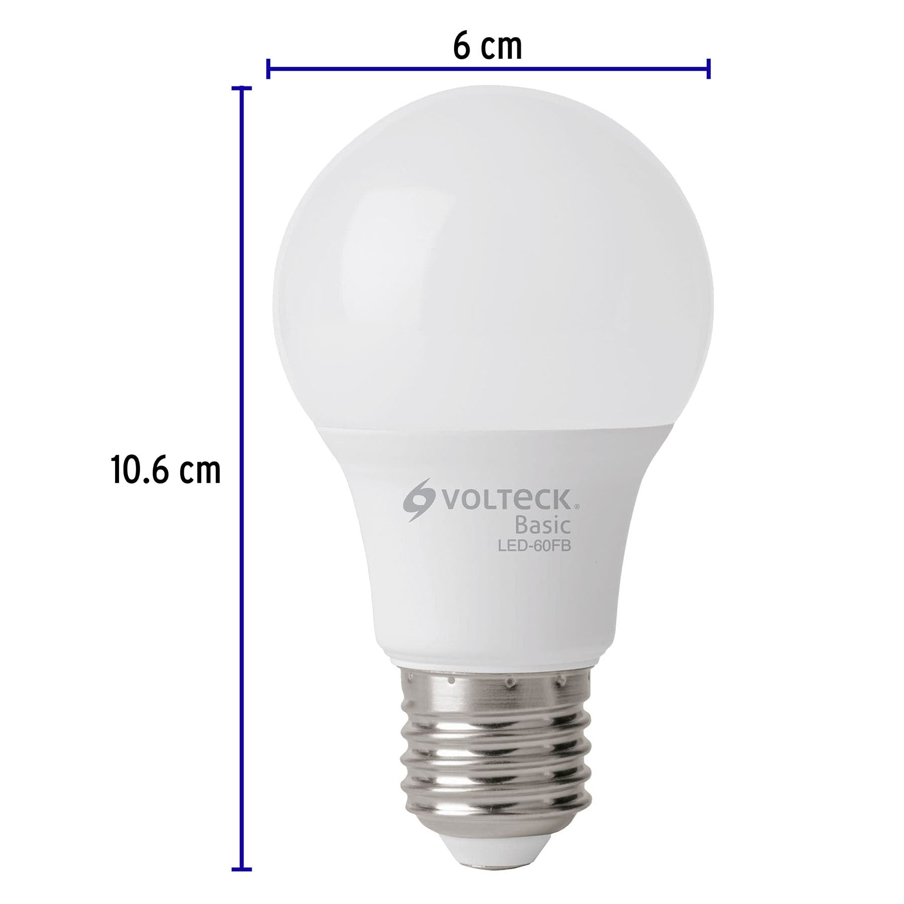 Pack 4 focos LED 8W (60W) A19, 6500K fría, 790 lm, BASIC