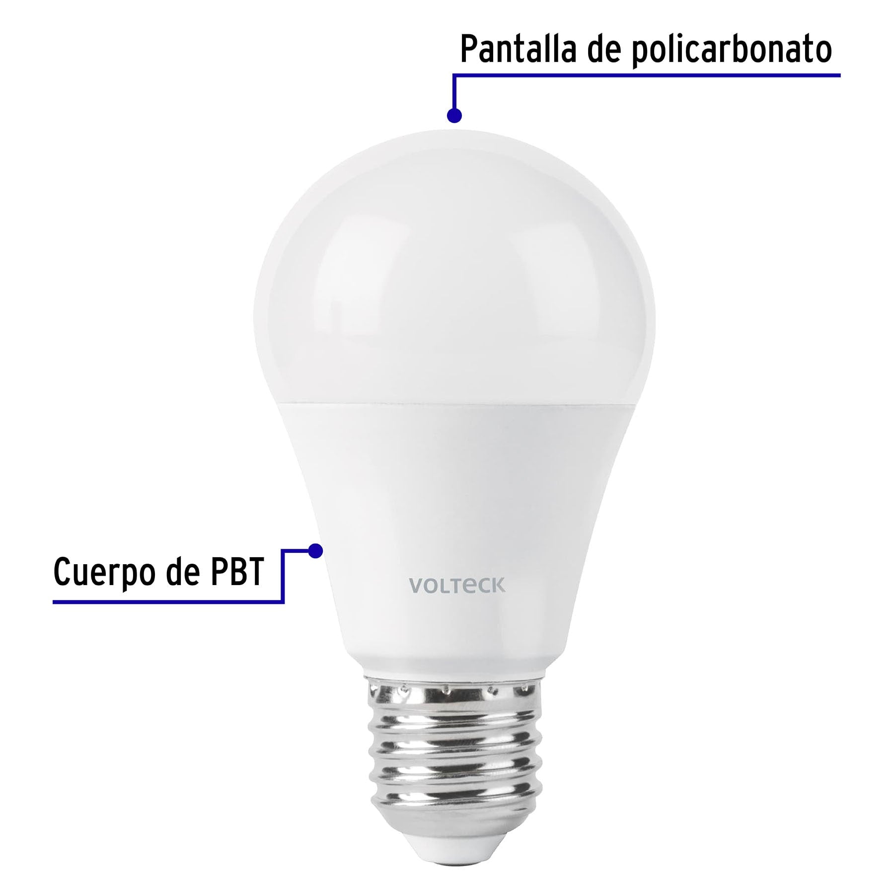 Foco LED 9W (60W) A19, sensor de movimiento, 6500K, VOLTECK