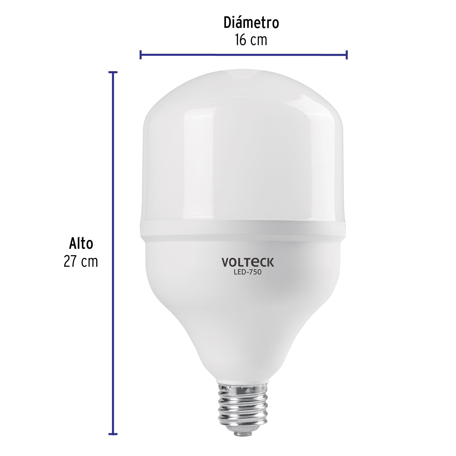 Foco LED alta potencia 70W (750W) 6500K blanca fría, E39