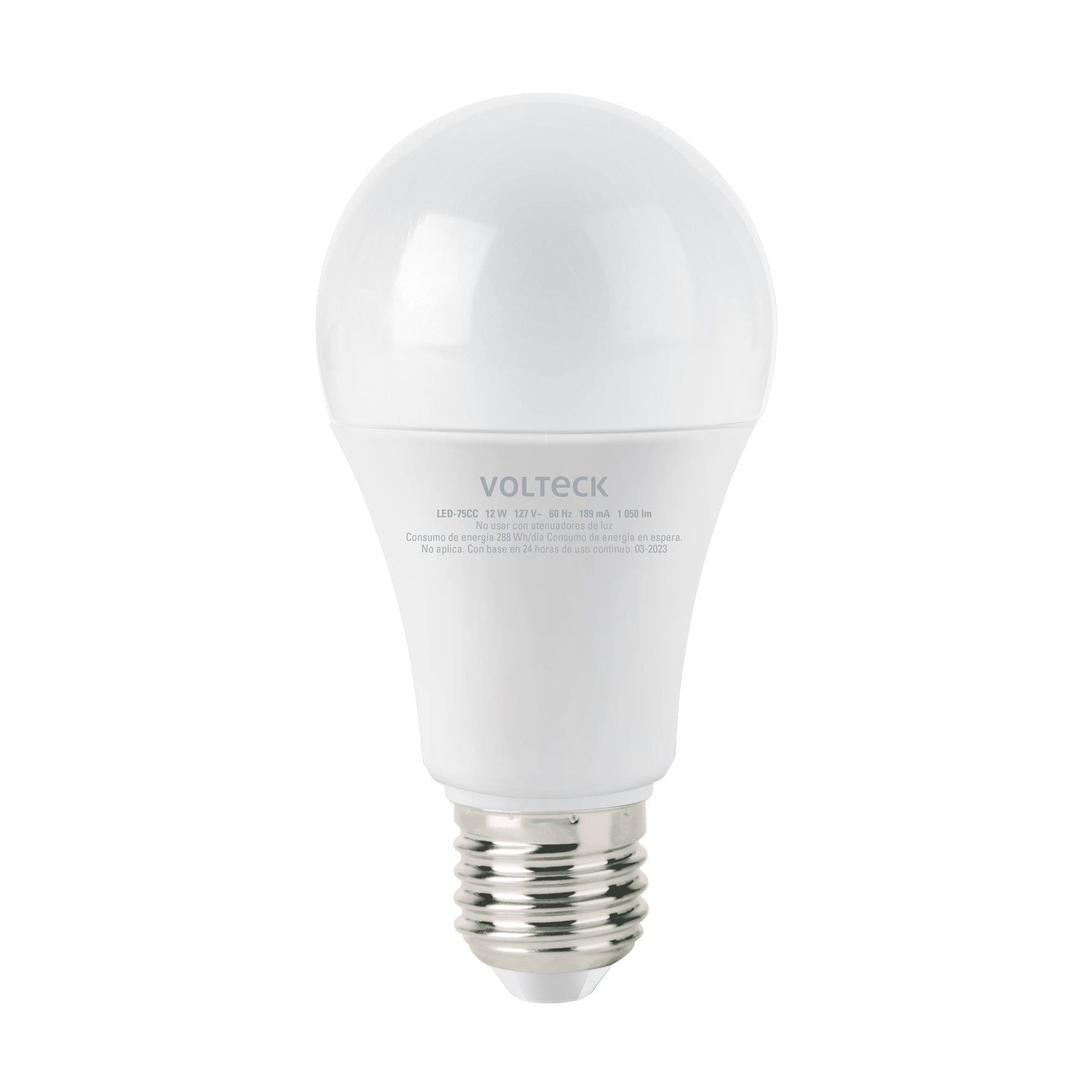 Foco LED 12W (75W) A19, 3000K blanca cálida, 1050 lm, caja