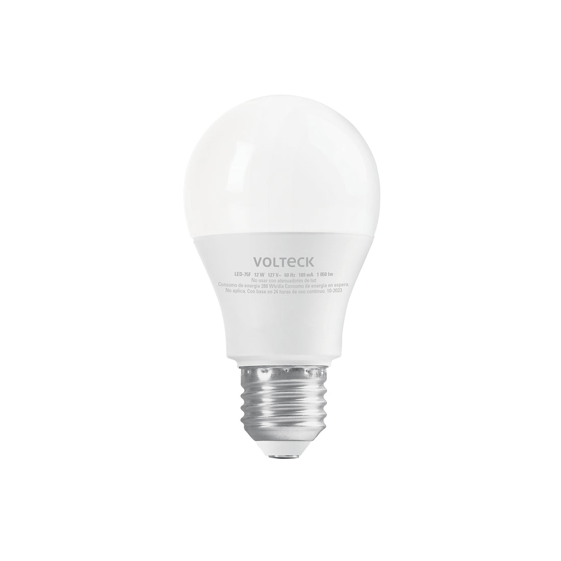 Foco LED 12W (75W) A19, 6500K blanca fría, 1050 lm, blíster