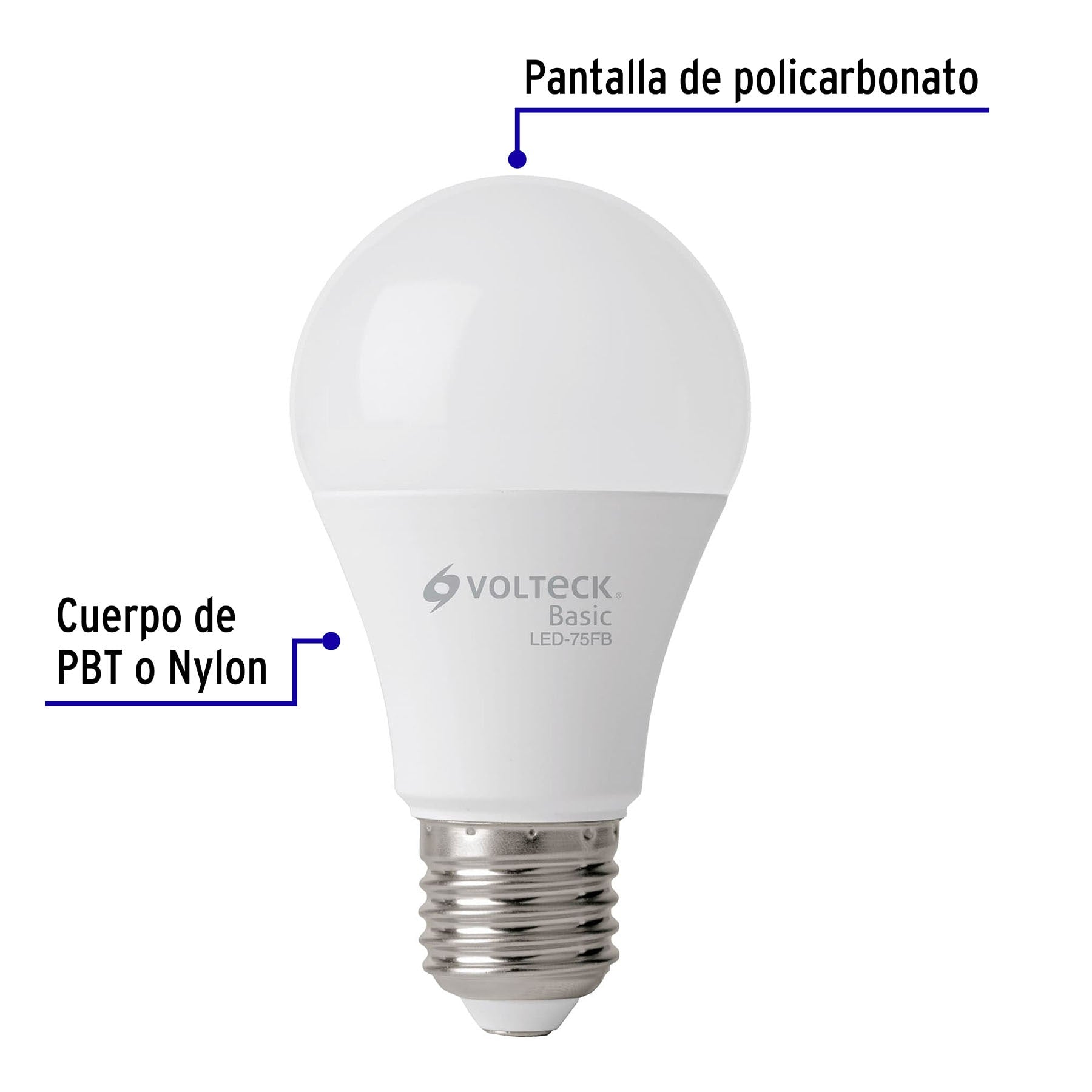 Pack 4 focos LED 10W (75W) A19, 6500K fría, 950 lm, BASIC
