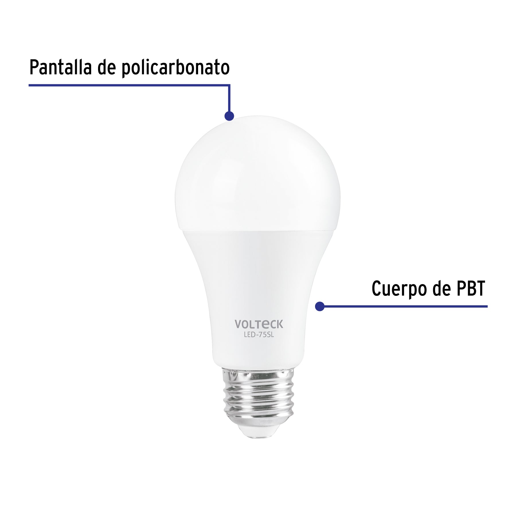Foco LED 10W (75W) A19, sensor de luz, 6500K, VOLTECK