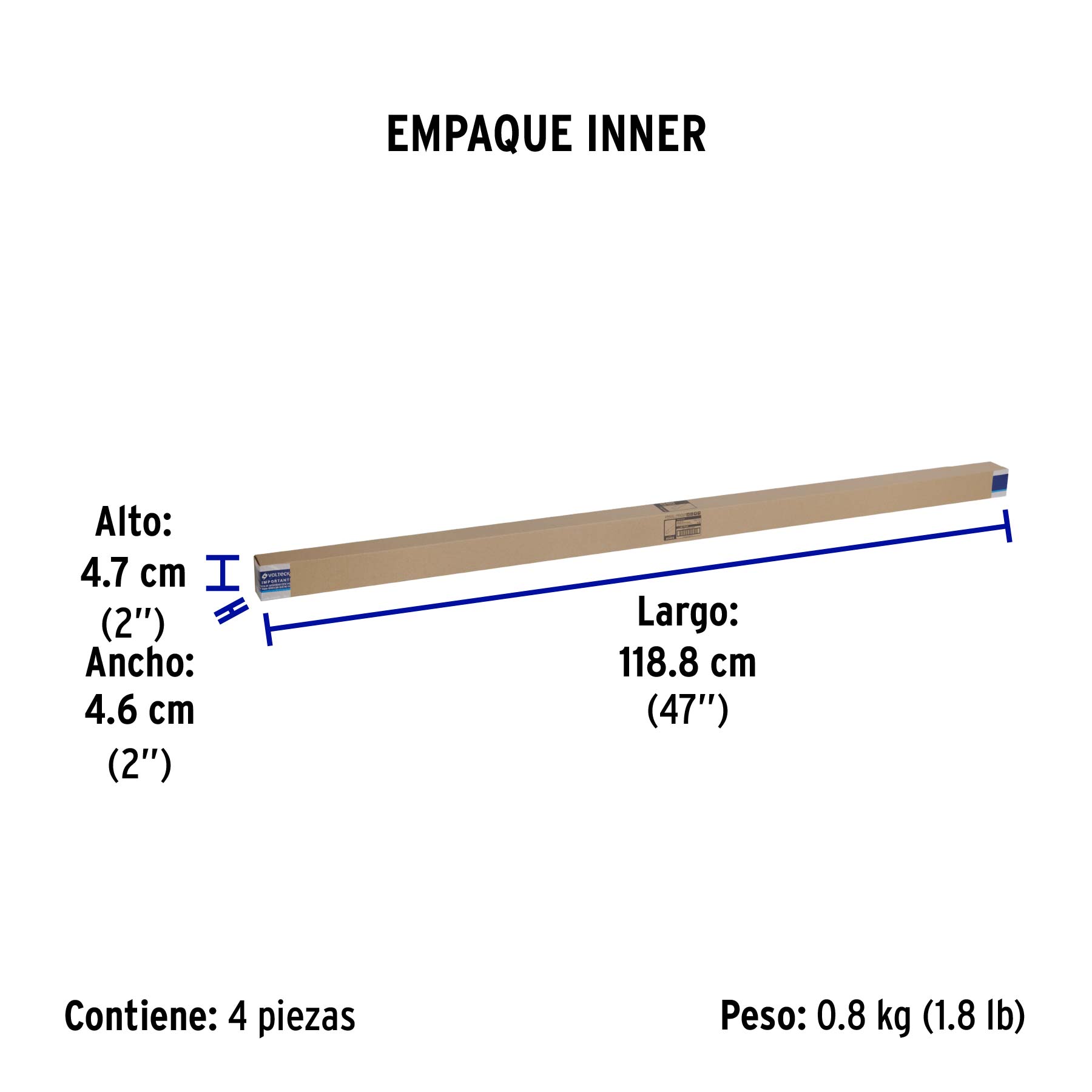 Tubo LED T5 16W G5, 6500K blanca fría, opalino, VOLTECK - Empaque