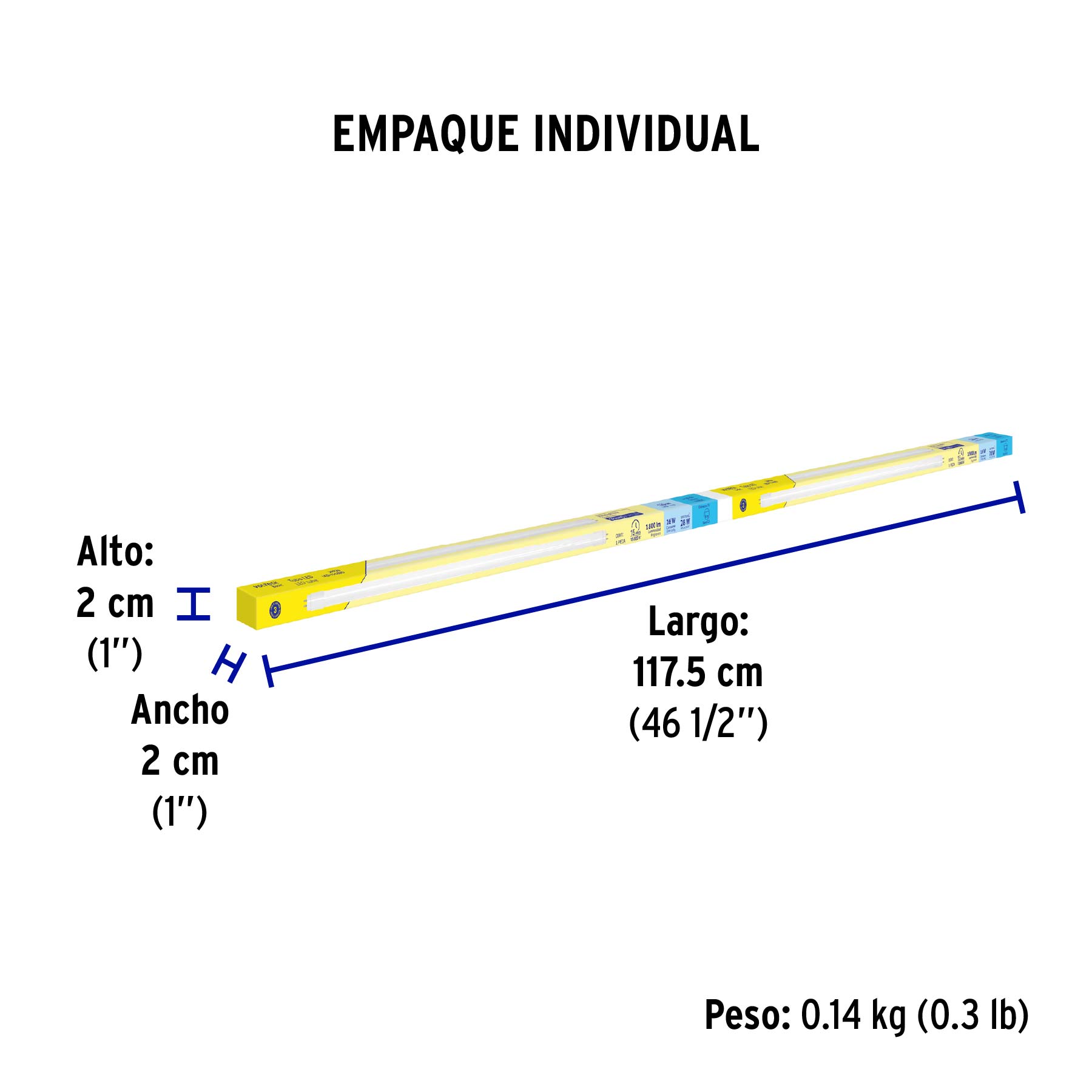 Tubo LED T5 16W G5, 6500K blanca fría, opalino, BASIC - Empaque