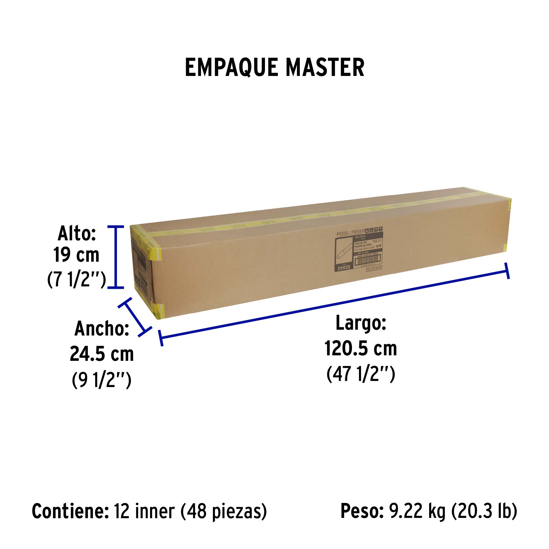 Tubo LED T5 16W G5, 6500K blanca fría, opalino, BASIC - Empaque
