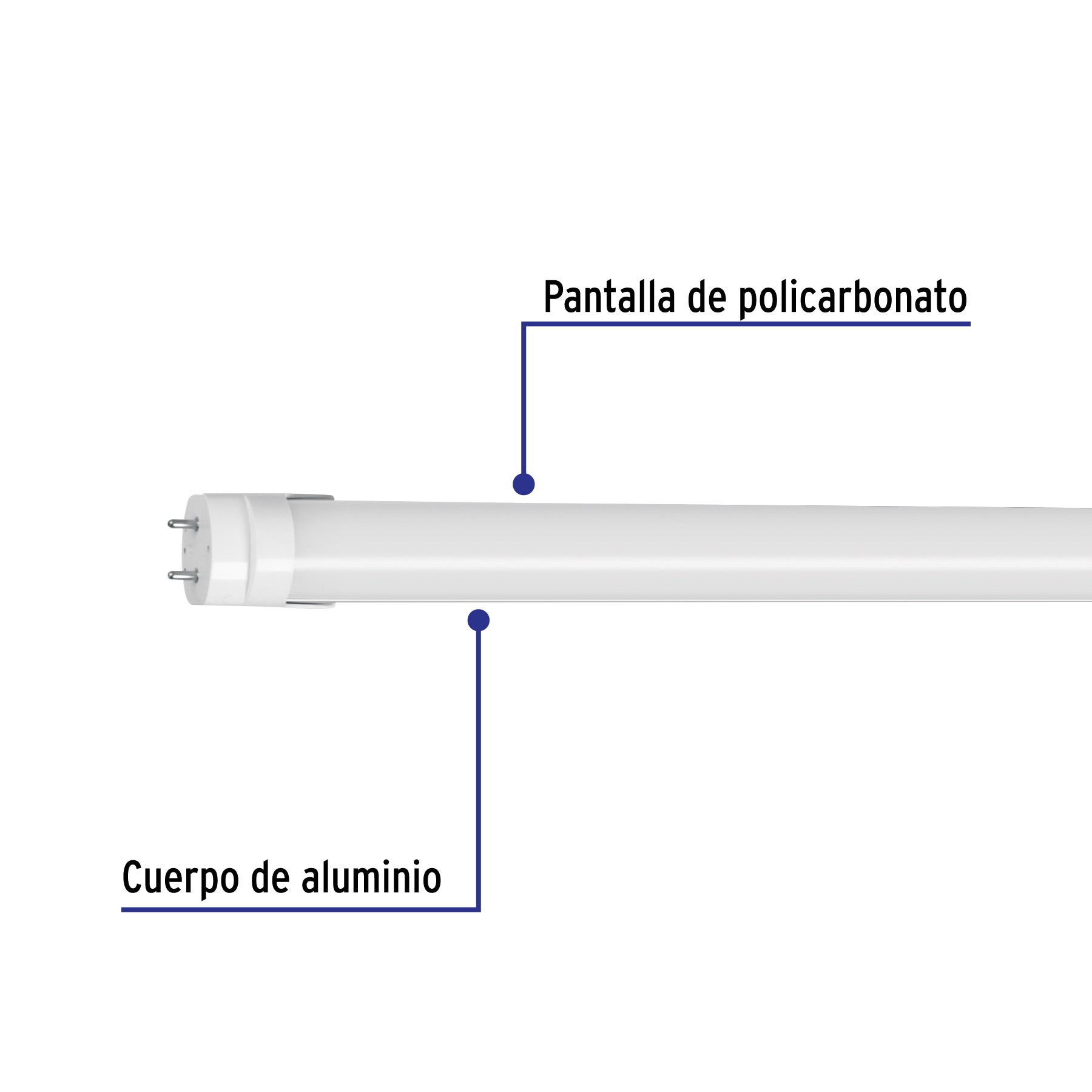Tubo LED T8 9W G13, 6500K blanca fría, opalino, VOLTECK