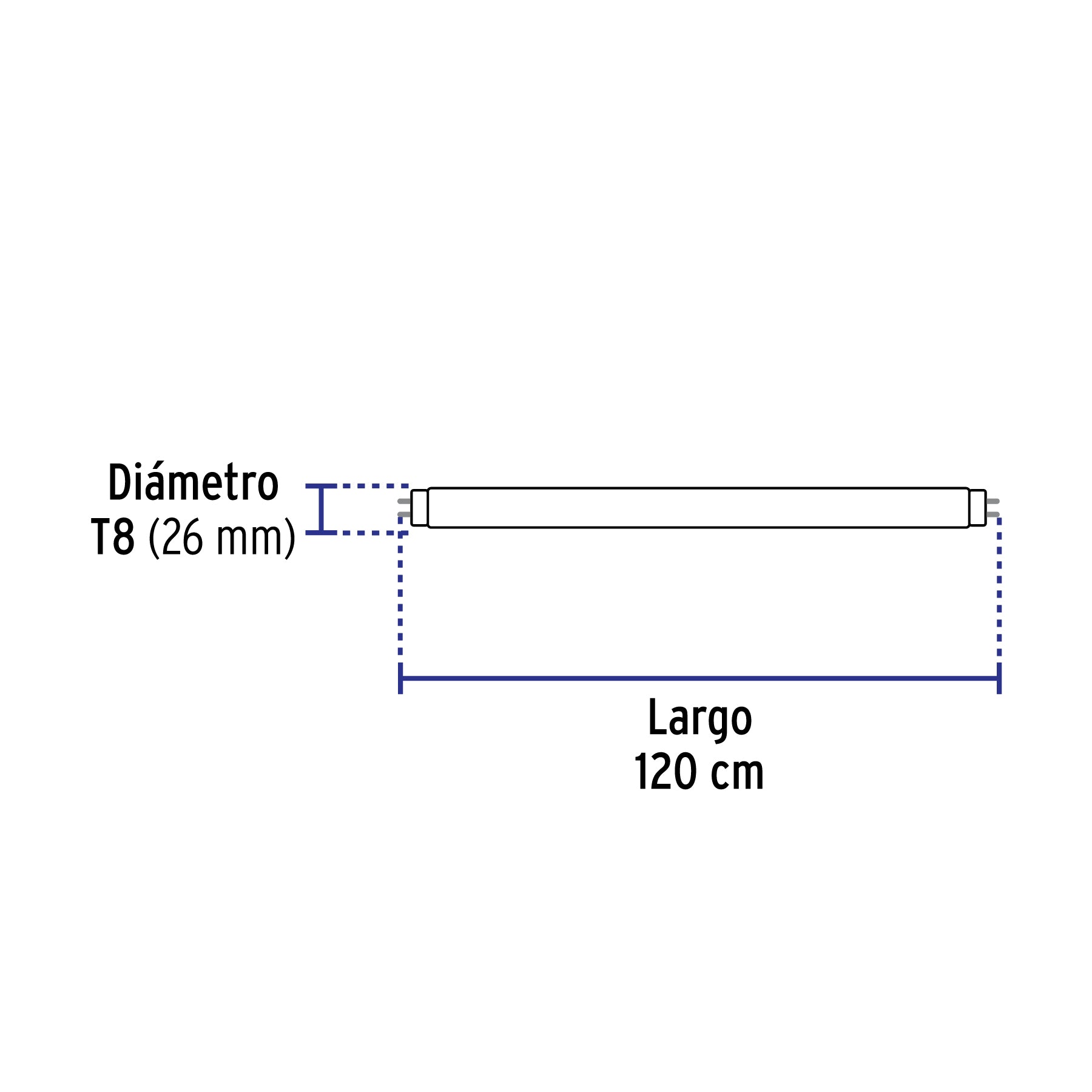 Tubo LED T8 18W G13, 6500K blanca fría, opalino, VOLTECK