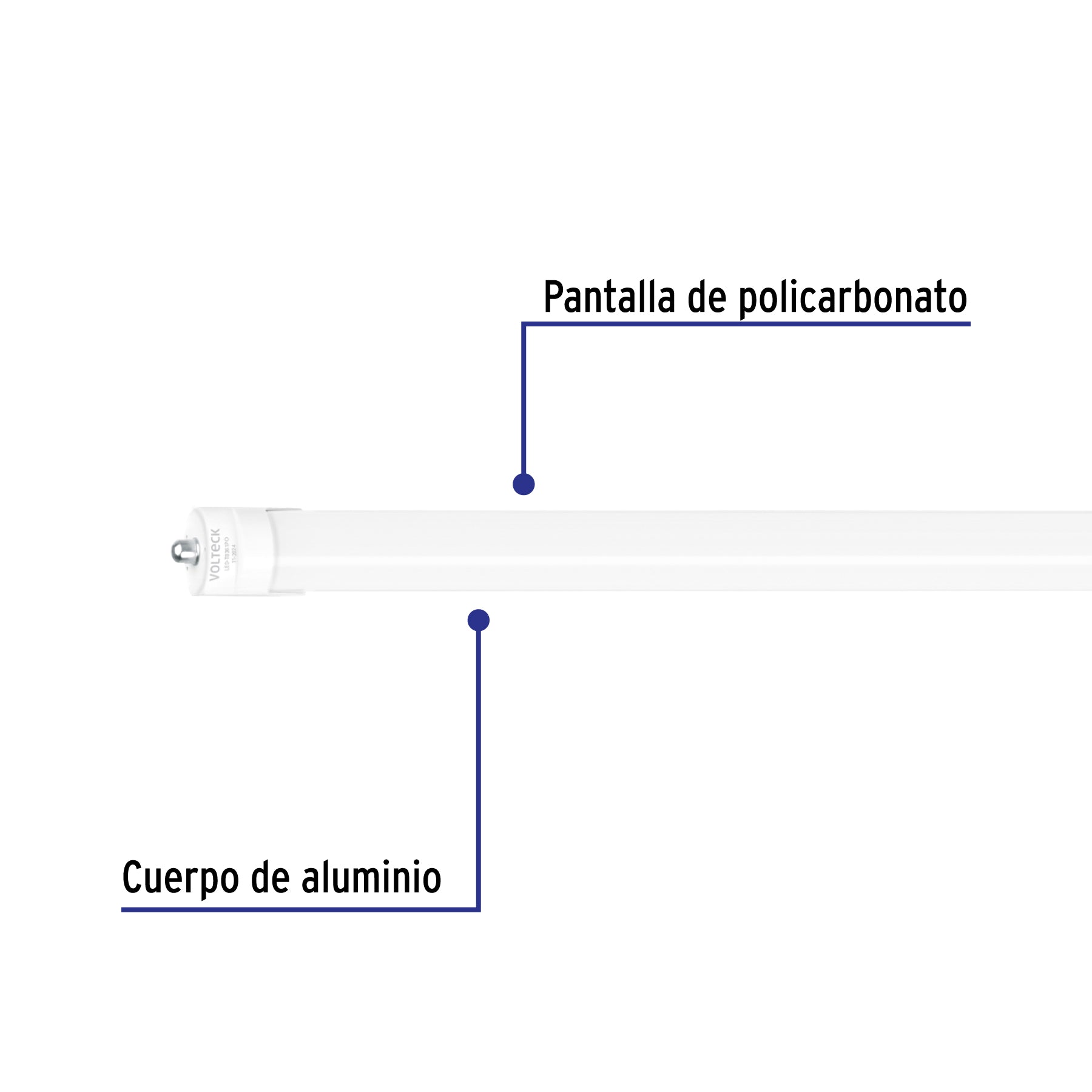 Tubo LED T8 36W FA8,6500K blanca fría, opalino, VOLTECK