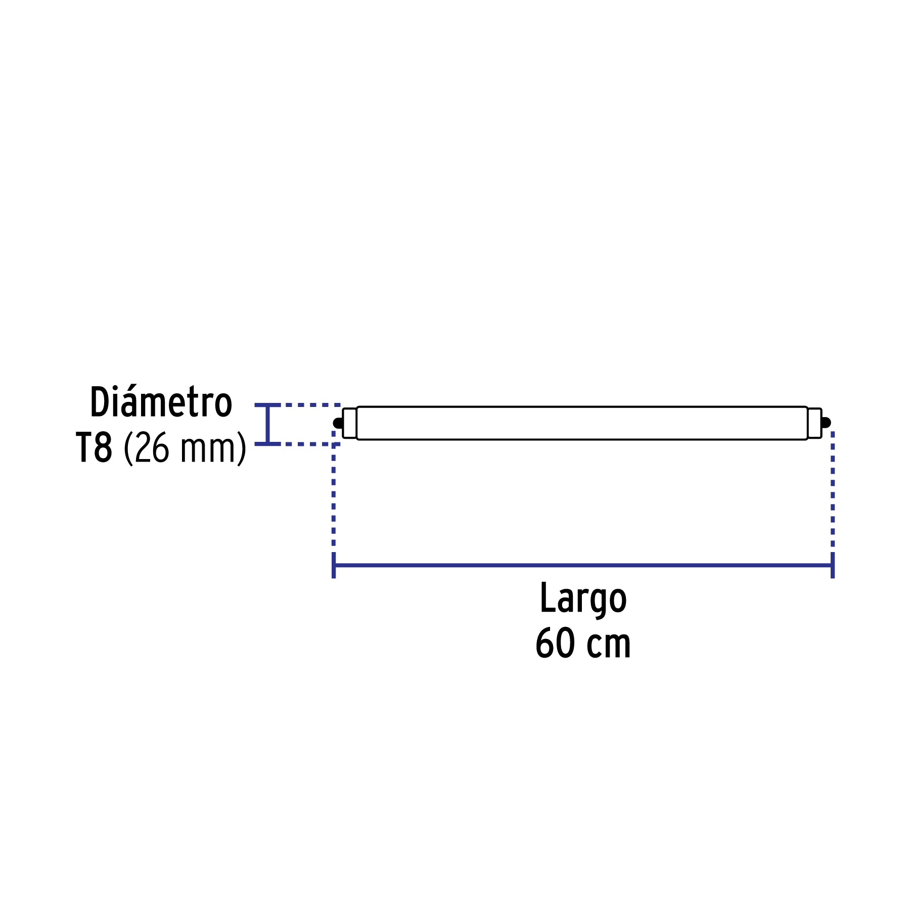 Tubo LED T8 36W FA8 6500K blanca fría, transparente, VOLTECK