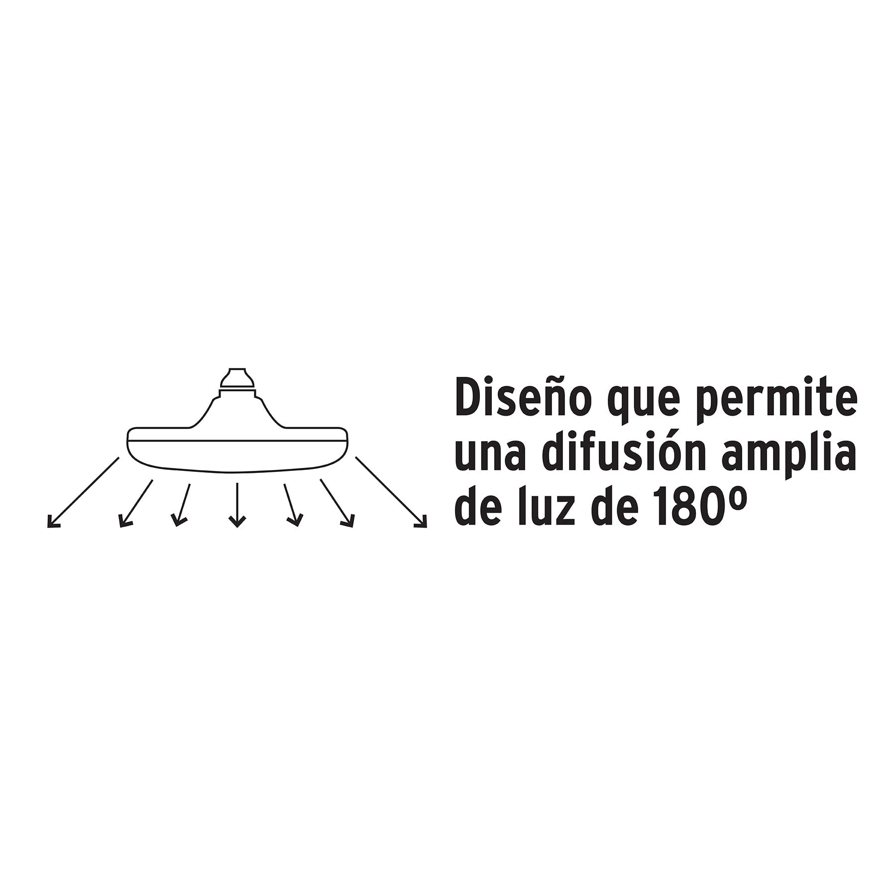 Lámpara LED tipo OVNI 12 W (equiv. 75 W), luz cálida, caja