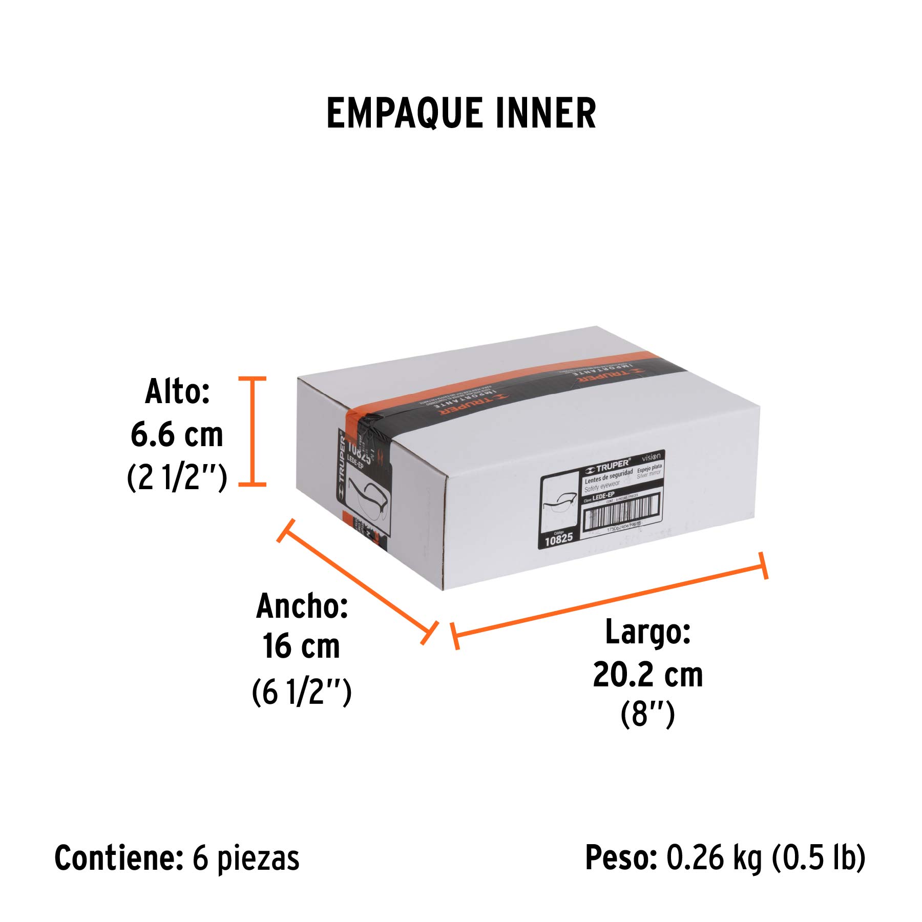 Lentes de seguridad espejo plata, TRUPER Vision - Empaque