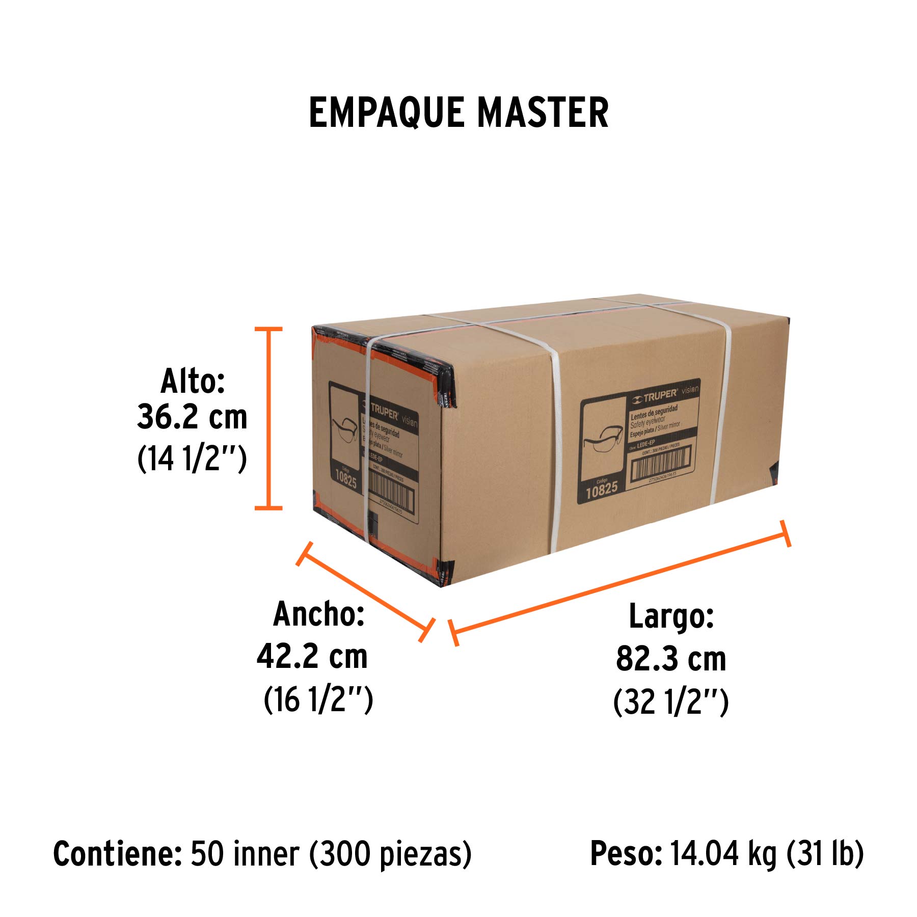 Lentes de seguridad espejo plata, TRUPER Vision - Empaque