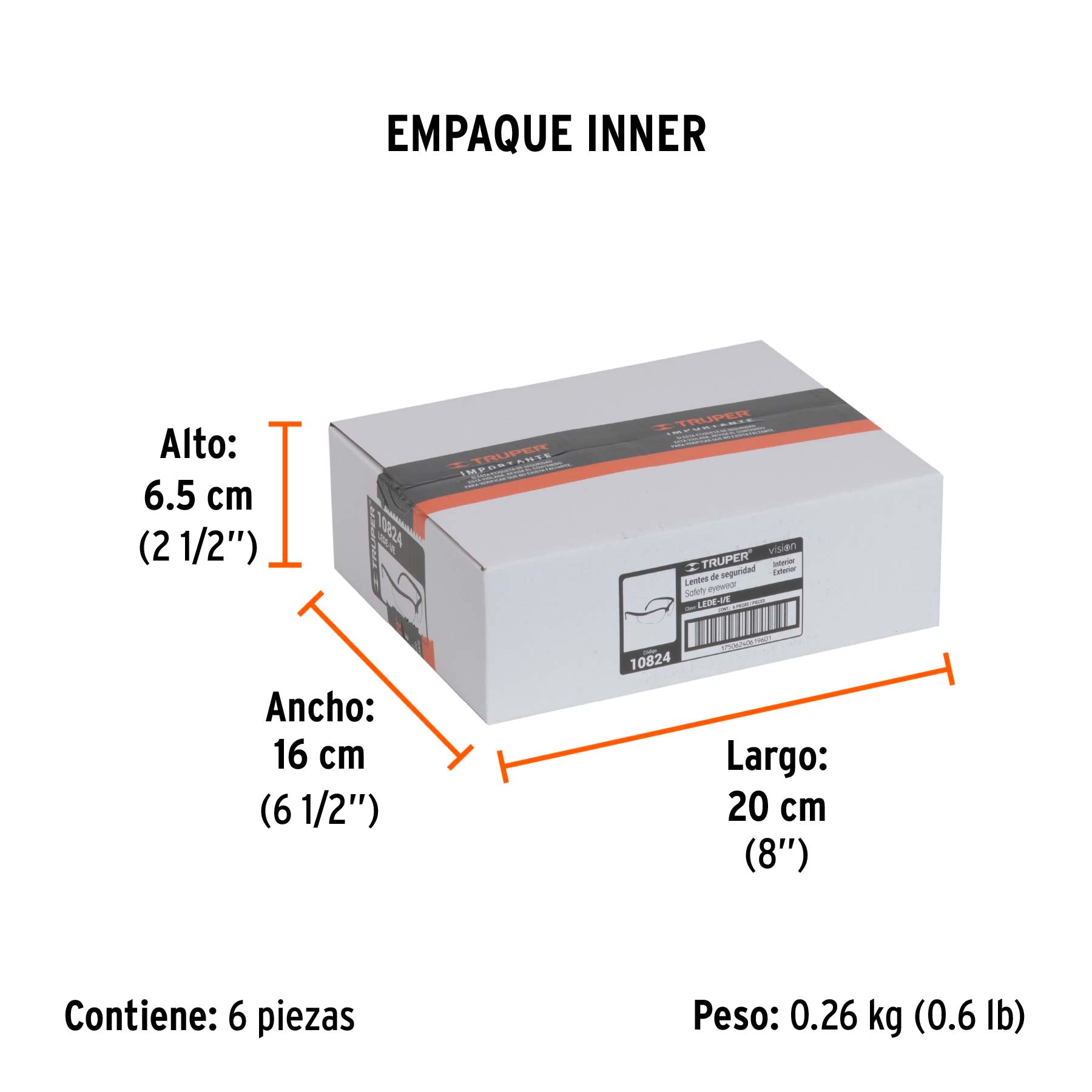 Lentes de seguridad interior-exterior, TRUPER Vision - Empaque