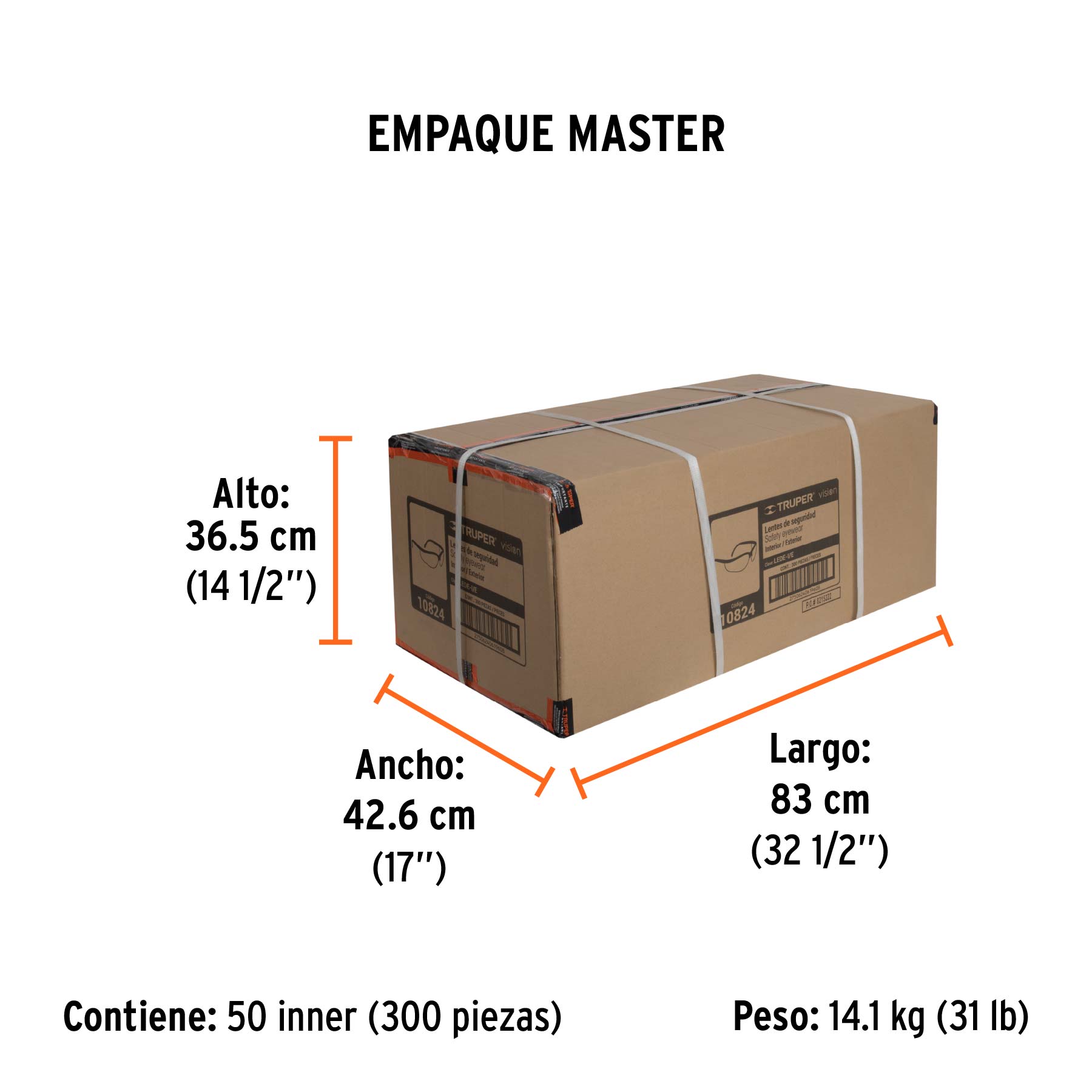 Lentes de seguridad interior-exterior, TRUPER Vision - Empaque