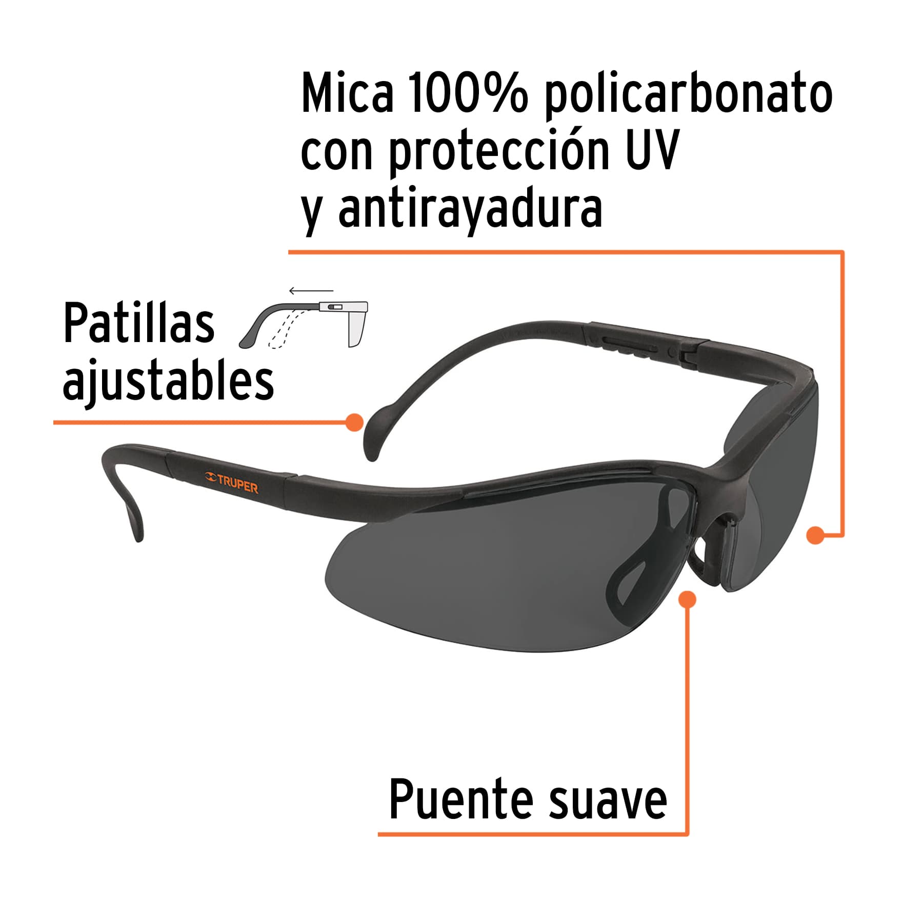 Lentes de seguridad grises, TRUPER Vision