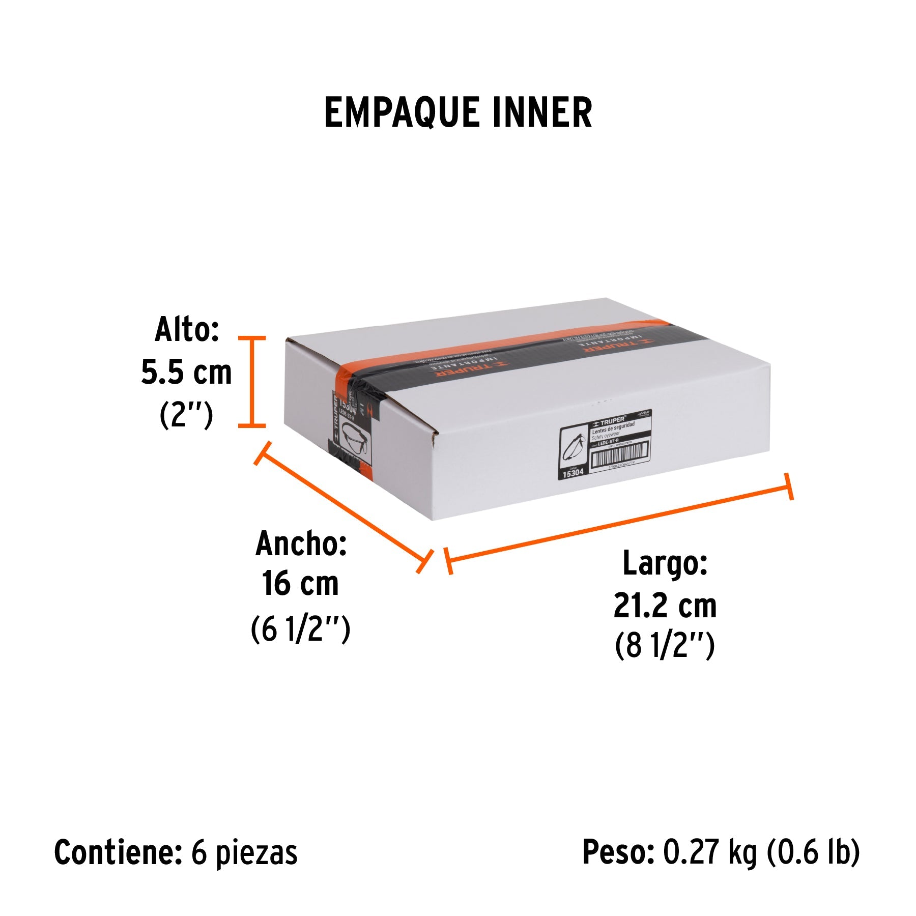 Lentes de seguridad, transparente con banda elástica, Active - Empaque