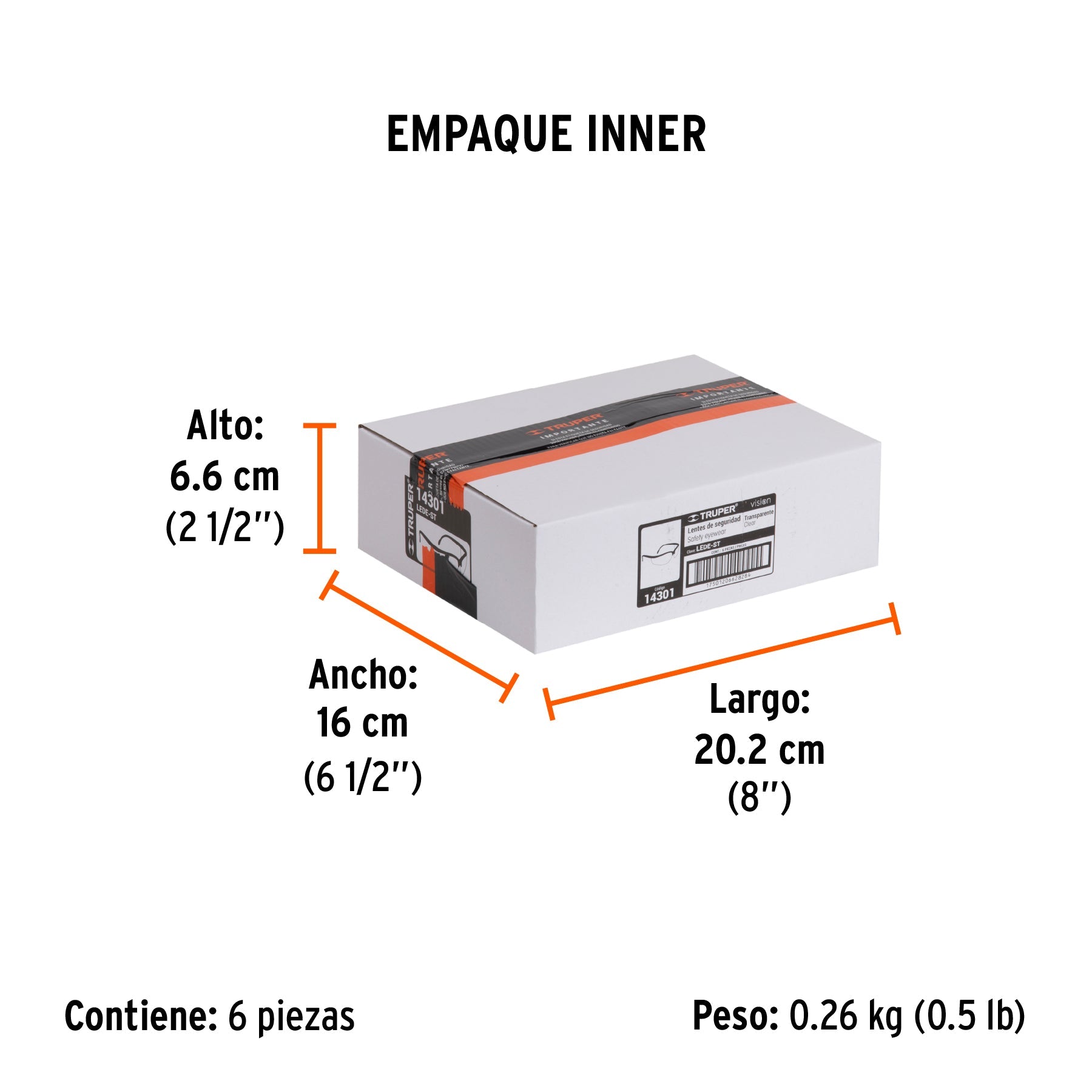Lentes de seguridad transparentes, TRUPER Vision - Empaque