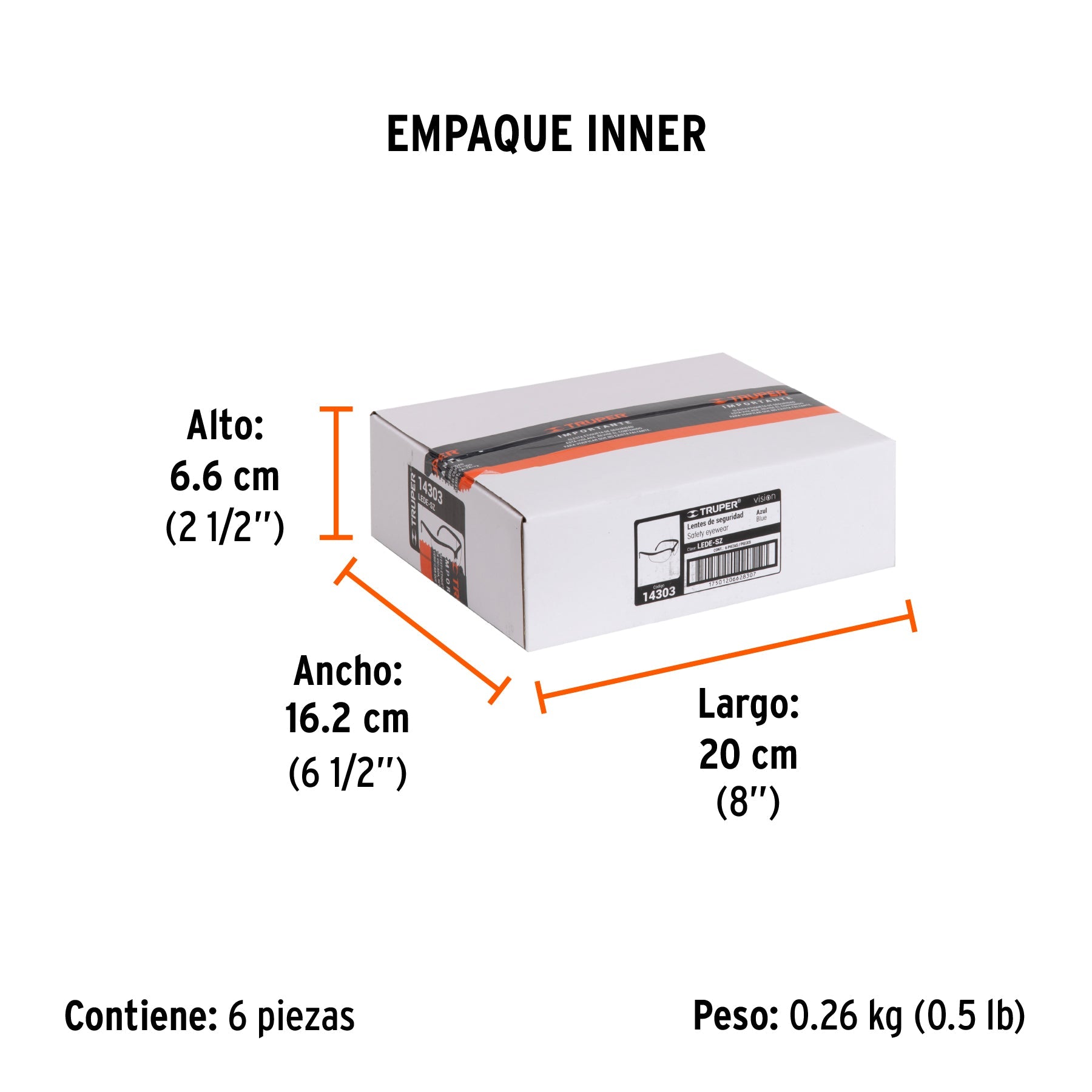 Lentes de seguridad azules, TRUPER Vision - Empaque