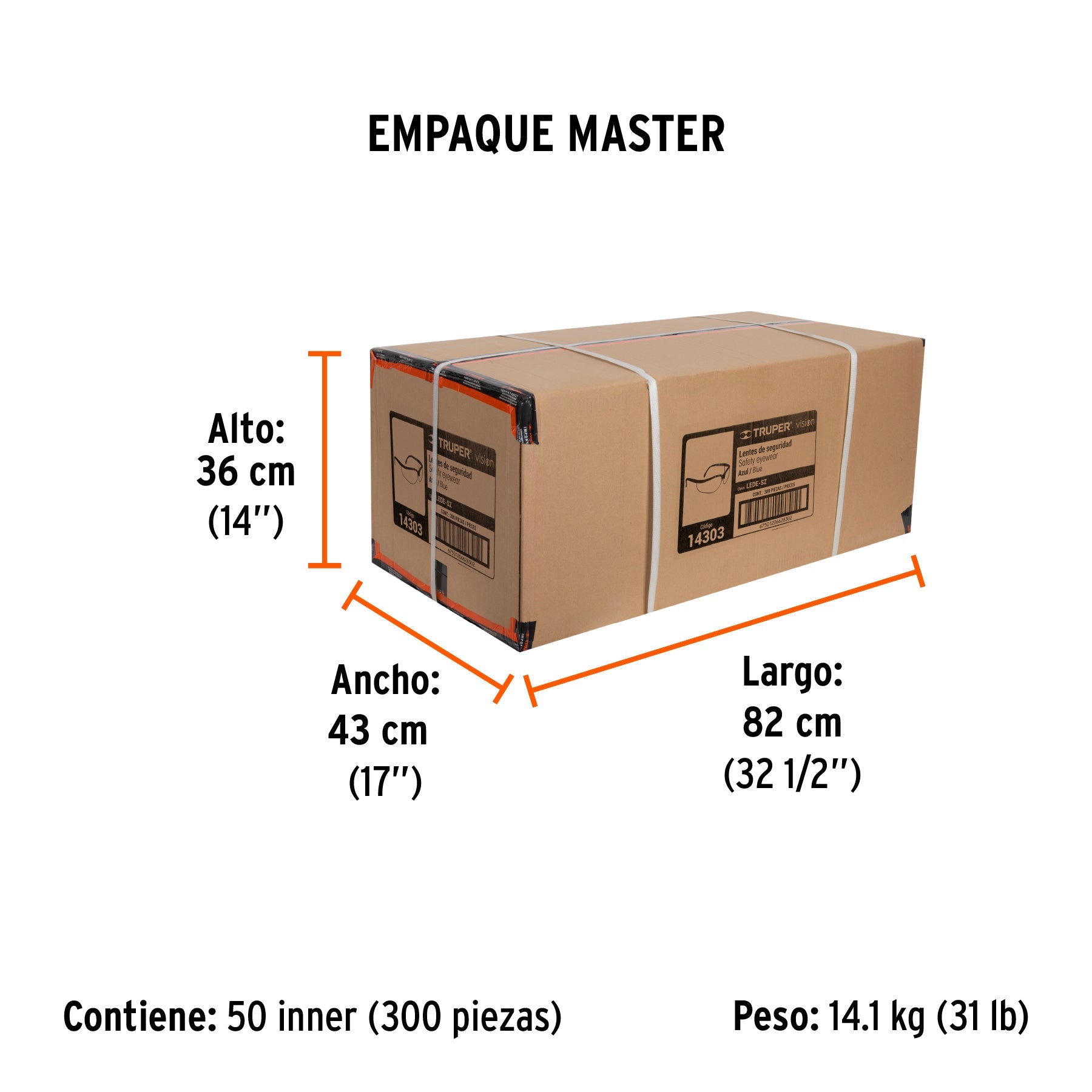 Lentes de seguridad azules, TRUPER Vision - Empaque