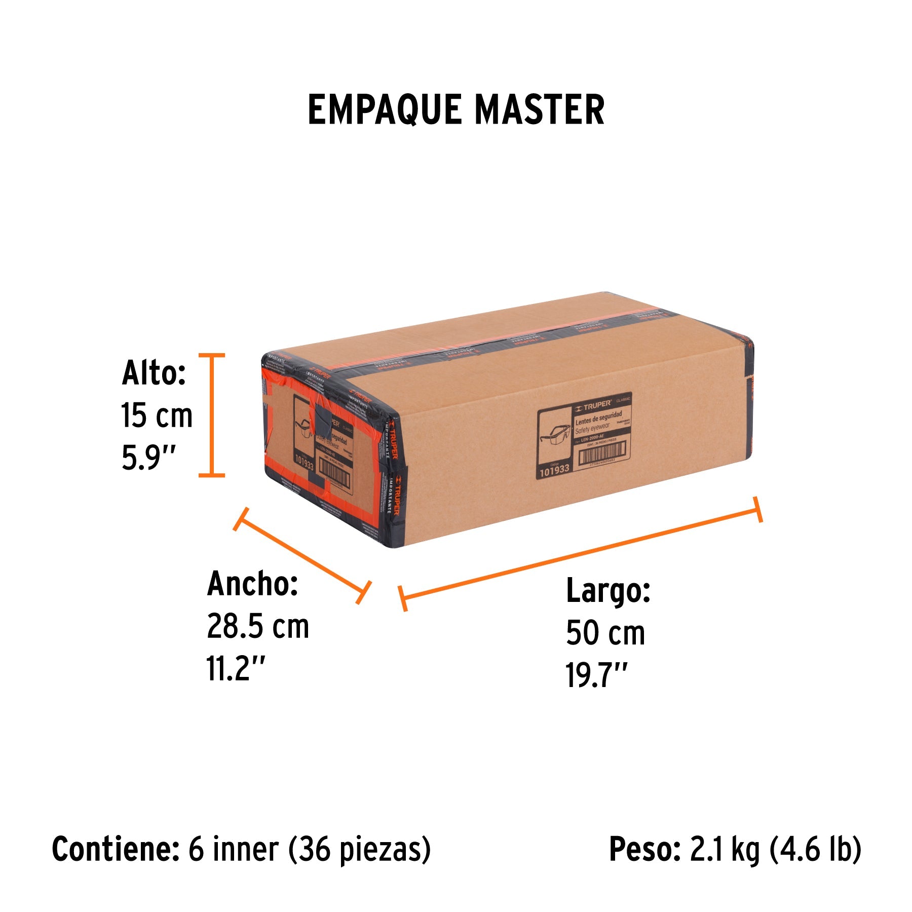 Lentes de seguridad ajustables claros c/antiempaño, Classic - Empaque