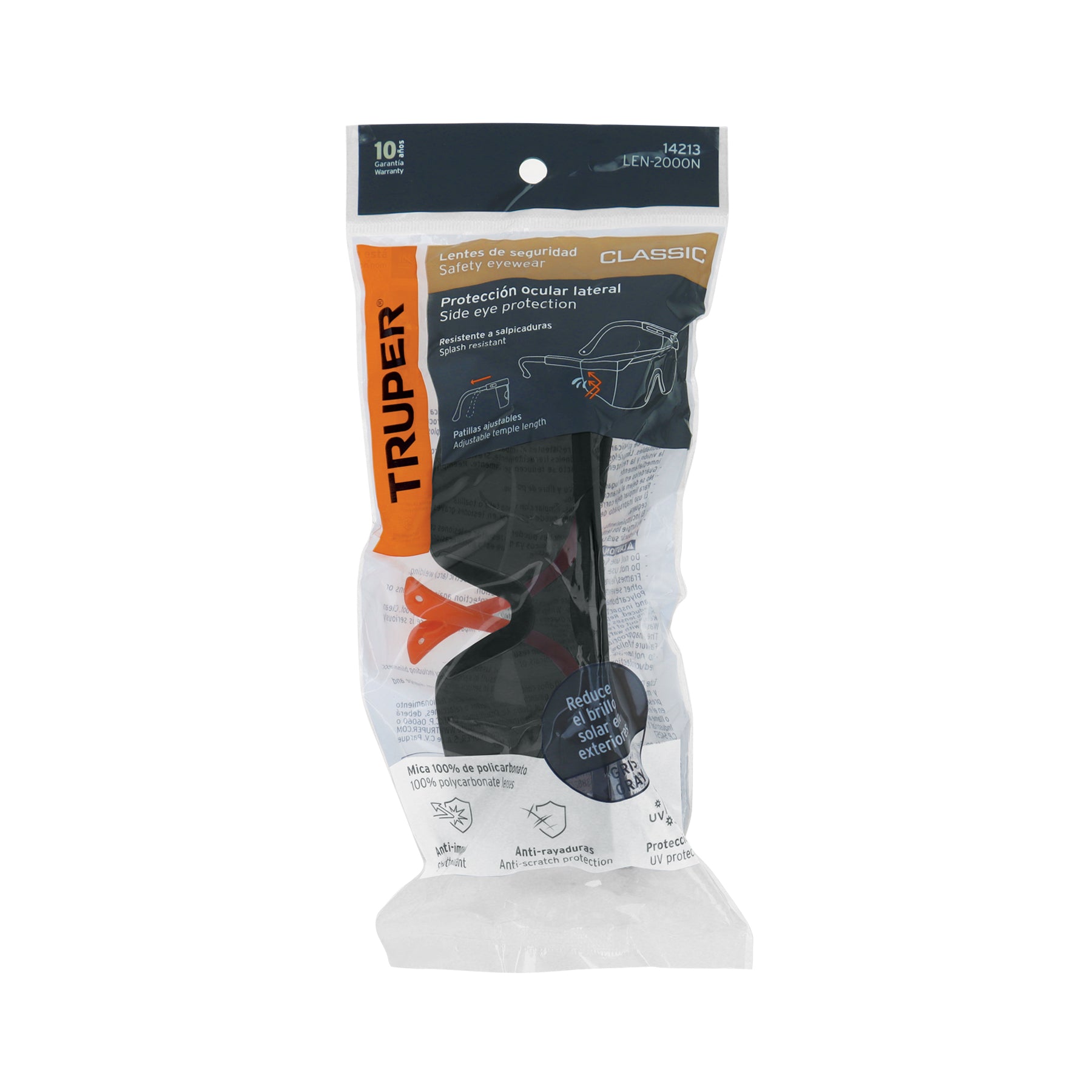 Lentes de seguridad ajustables grises, TRUPER Classic