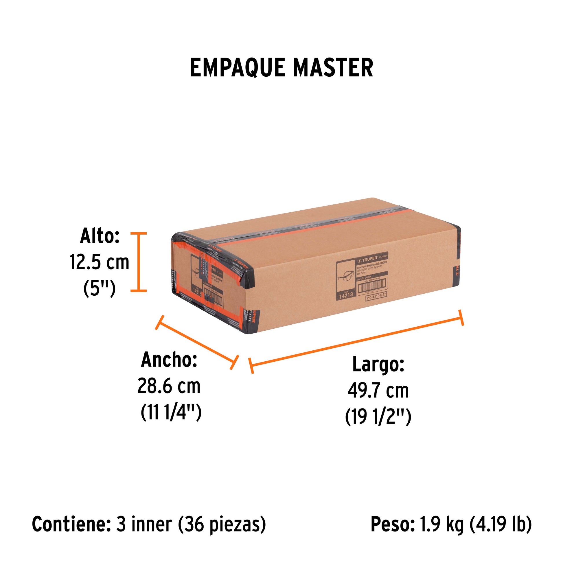Lentes de seguridad ajustables grises, TRUPER Classic - Empaque