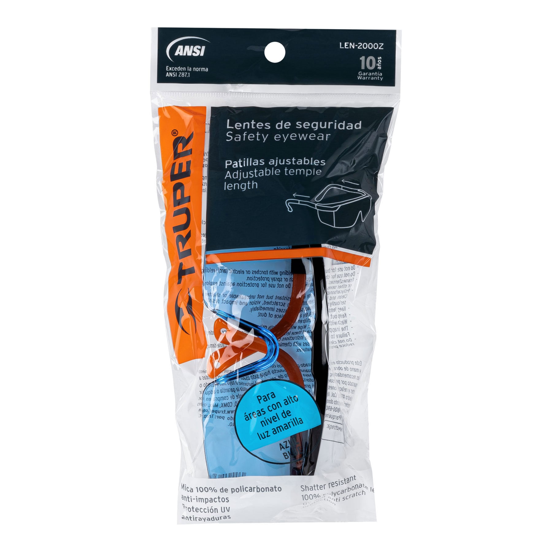Lentes de seguridad ajustables azules, TRUPER Classic