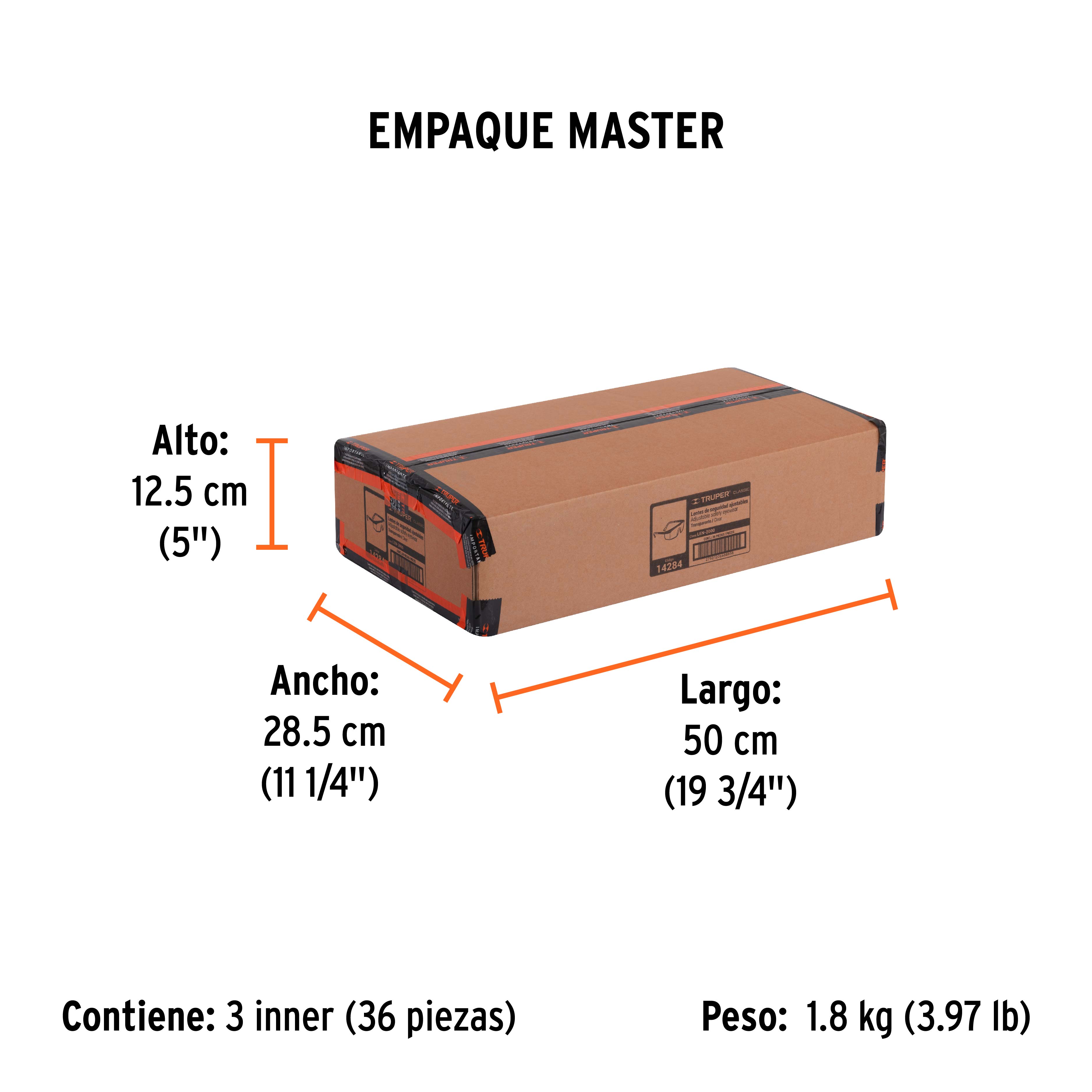 Lentes de seguridad ajustables transparentes, TRUPER Classic - Empaque