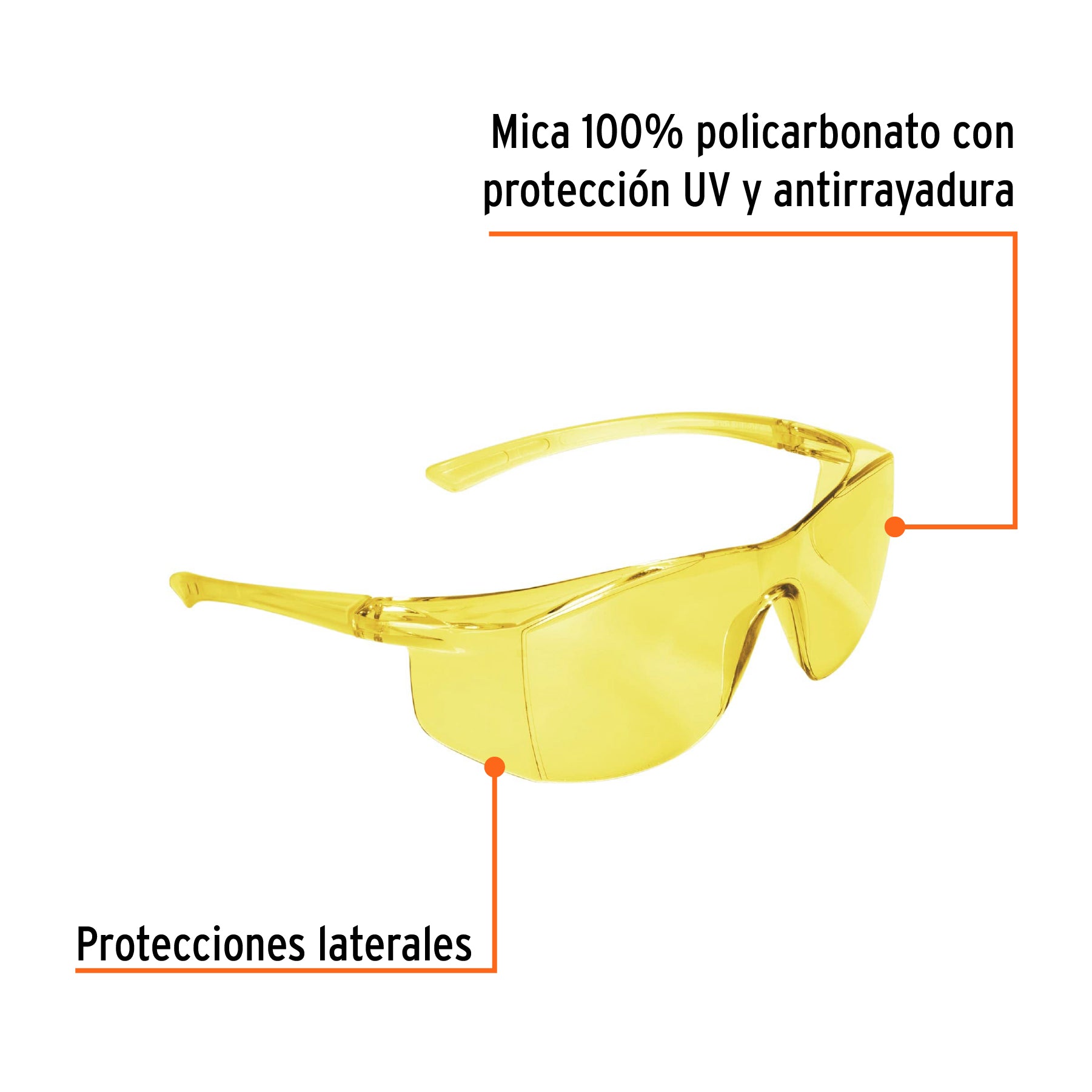 Lentes de seguridad ámbar, TRUPER Ultralite