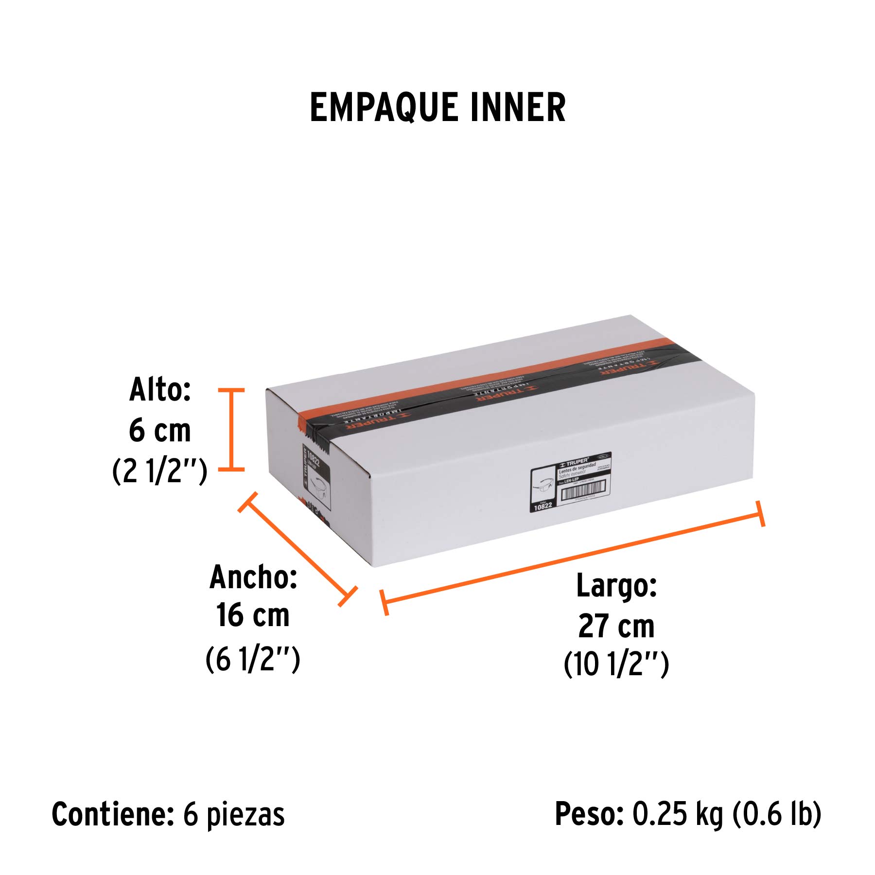 Lentes de seguridad espejo plata, TRUPER Ultralite - Empaque