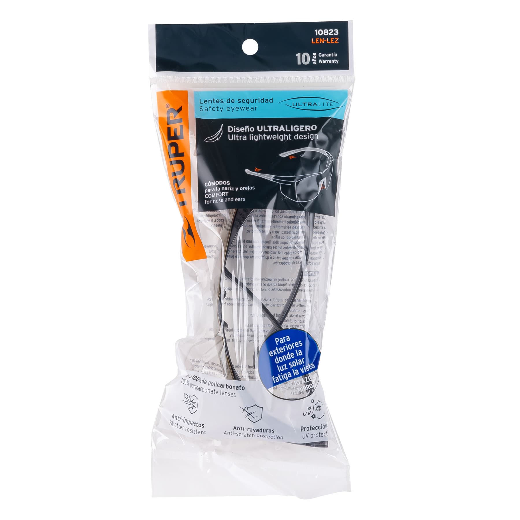 Lentes de seguridad espejo azul, TRUPER Ultralite
