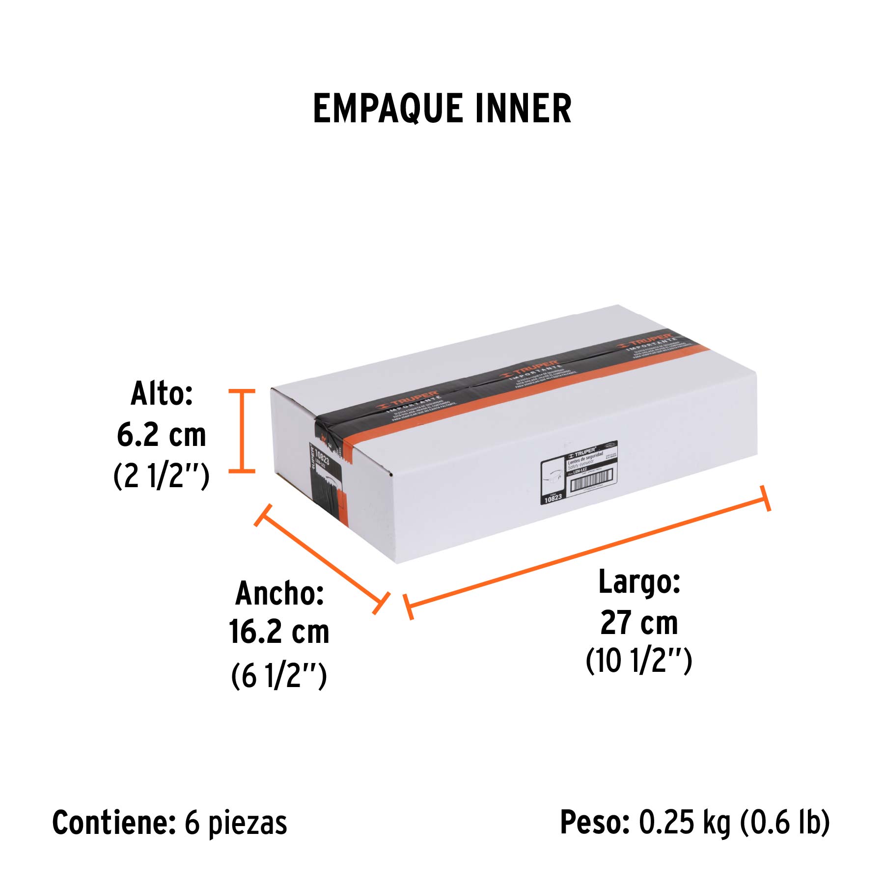 Lentes de seguridad espejo azul, TRUPER Ultralite - Empaque