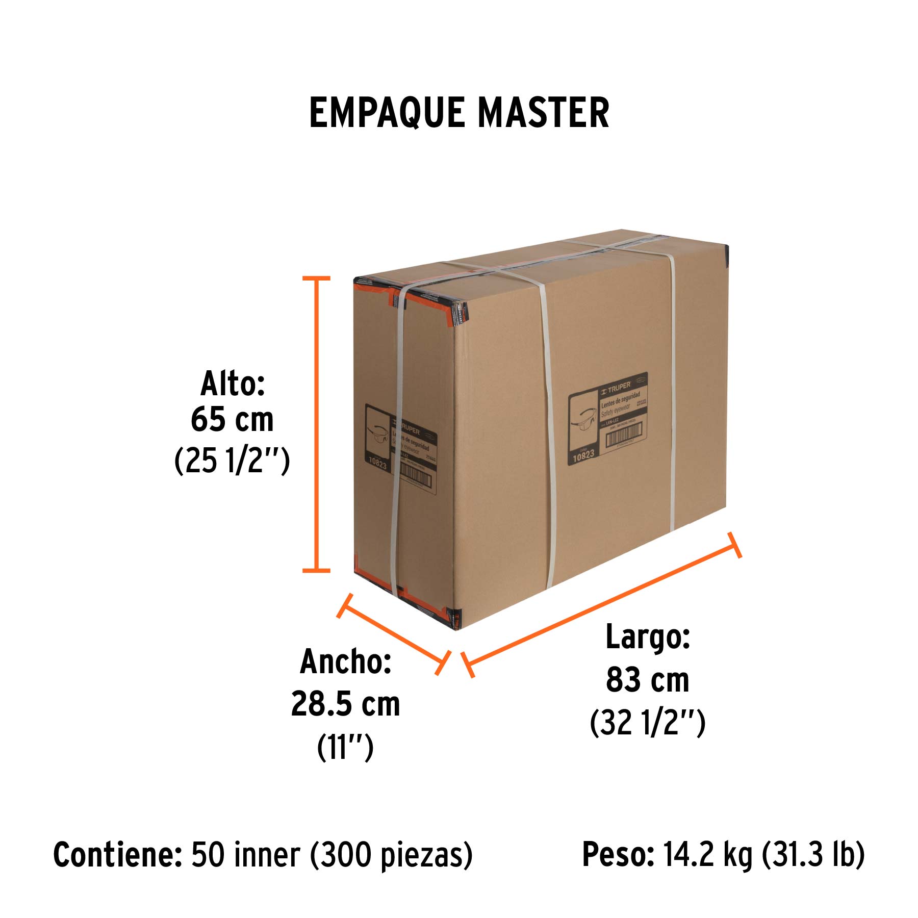 Lentes de seguridad espejo azul, TRUPER Ultralite - Empaque