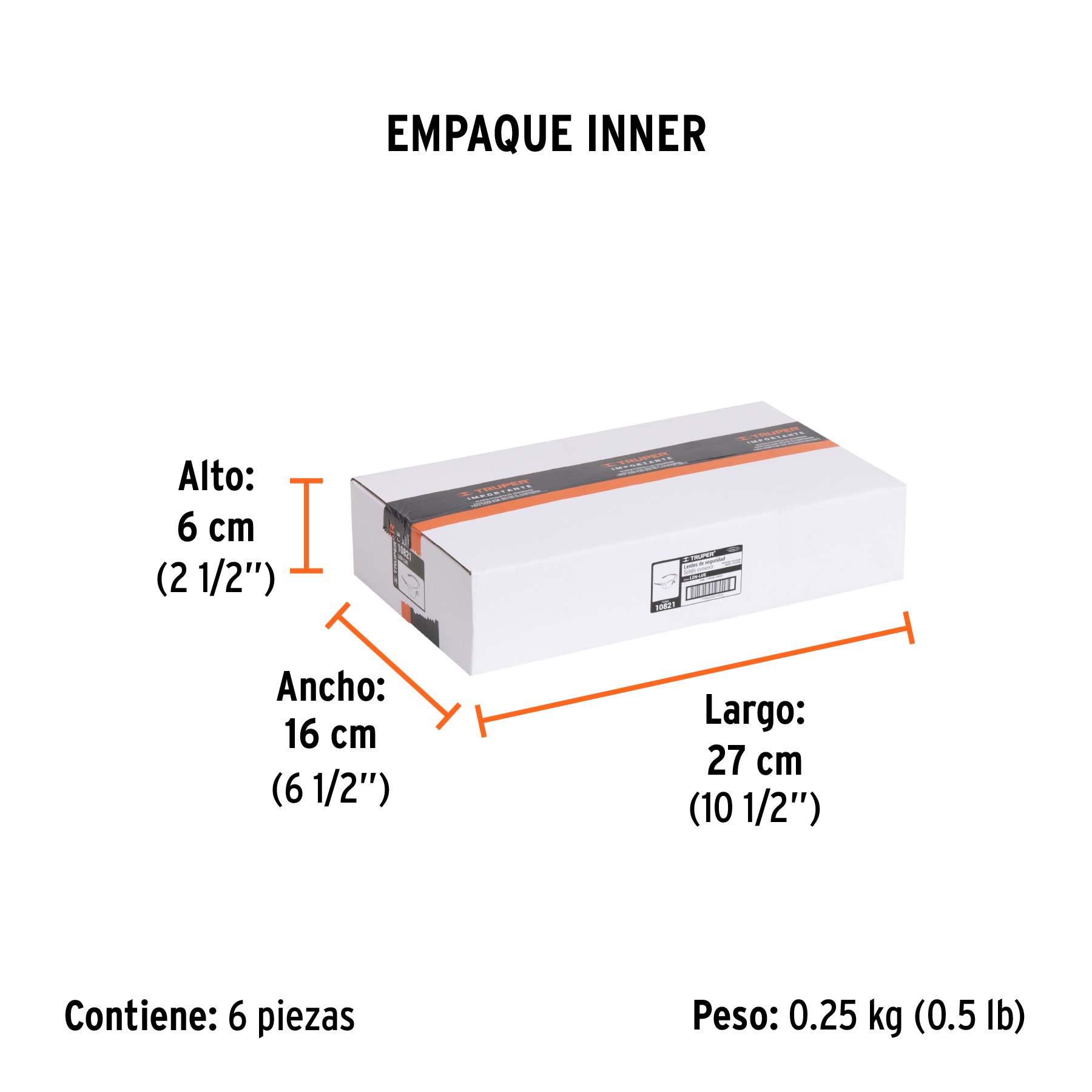 Lentes de seguridad interior-exterior, TRUPER Ultralite - Empaque
